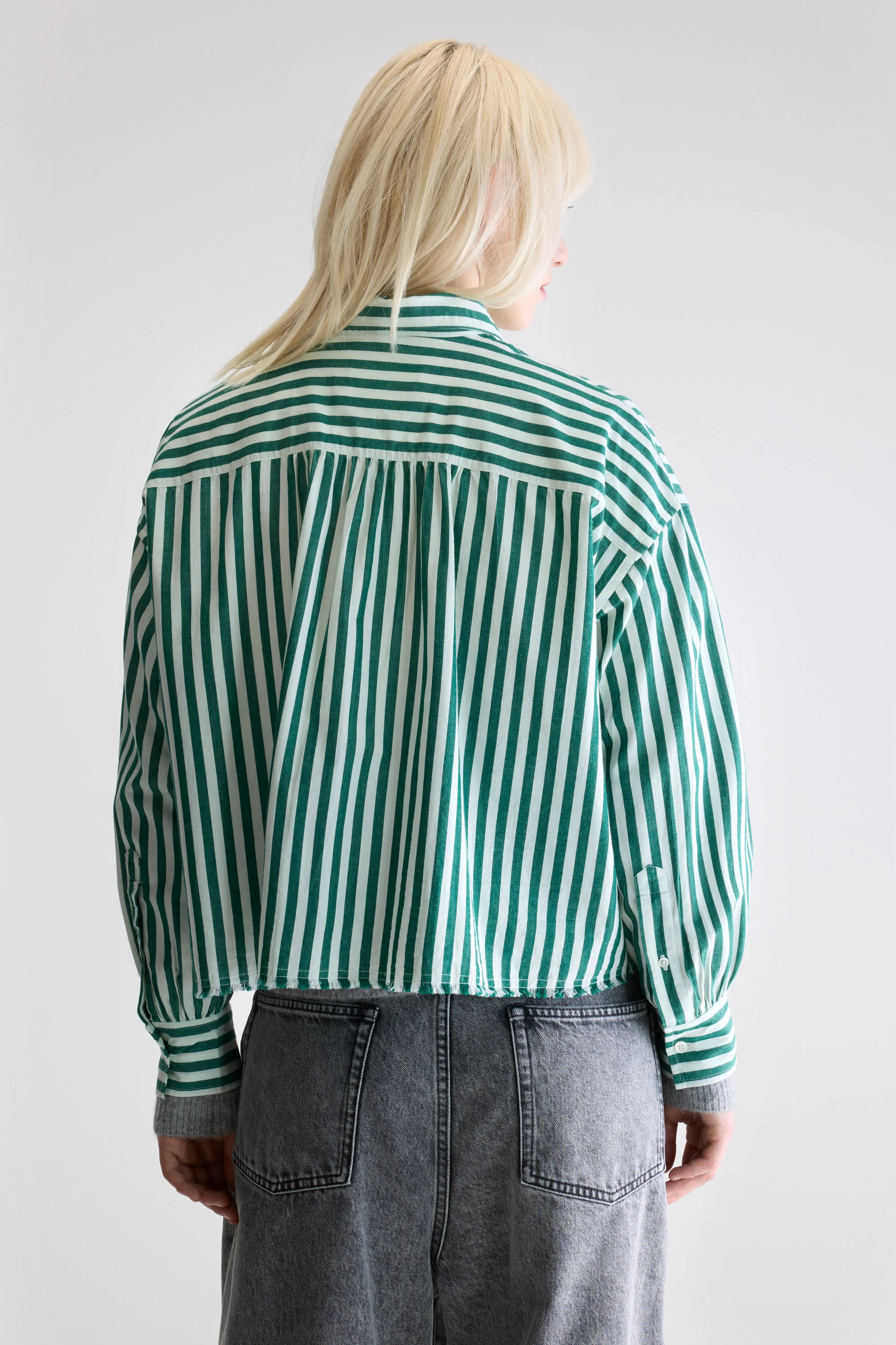 Kraft cropped poplin shirt (252 / W / STRIPE B) sold by Bellerose product image thumbnail 4