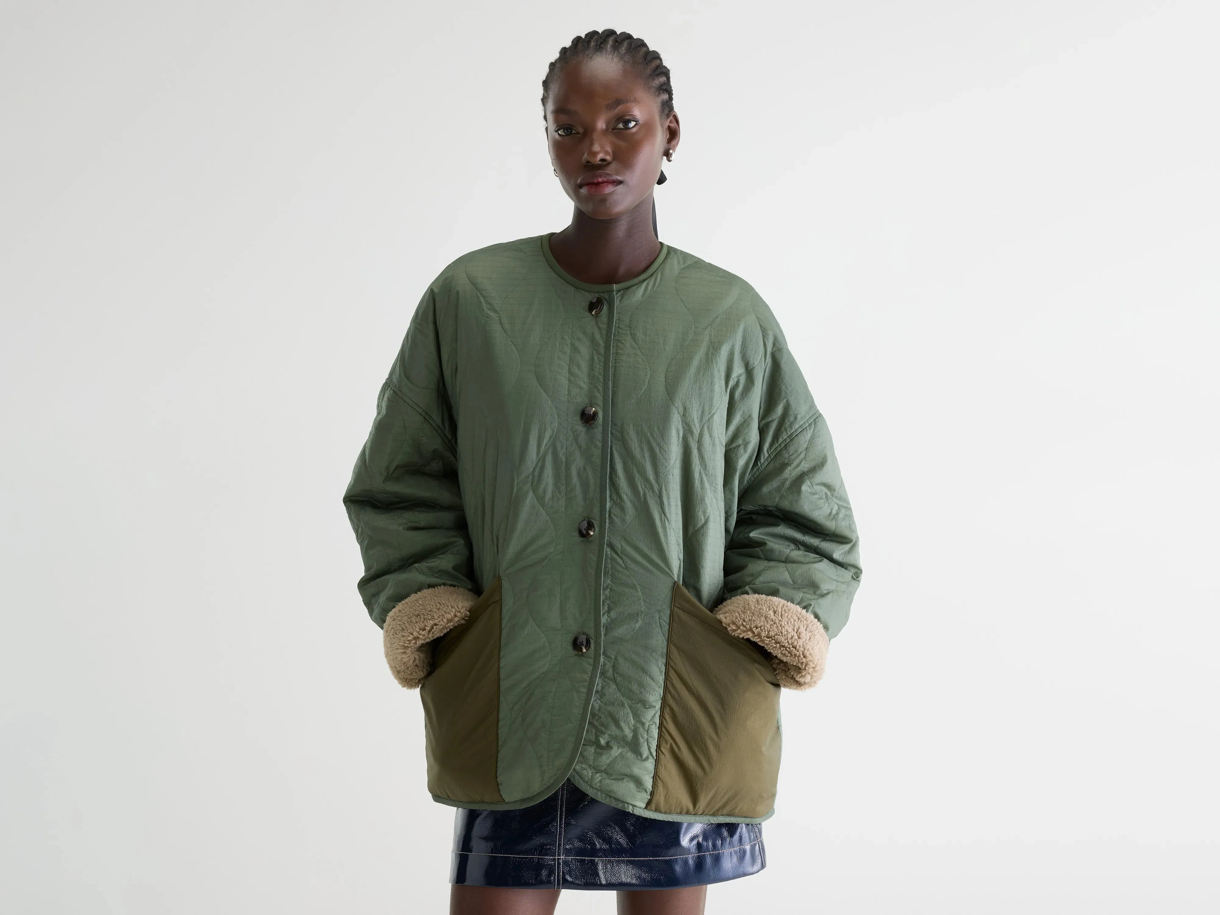 Hampton teddy jacket (252 / W / EUCALYPTUS) sold by Bellerose