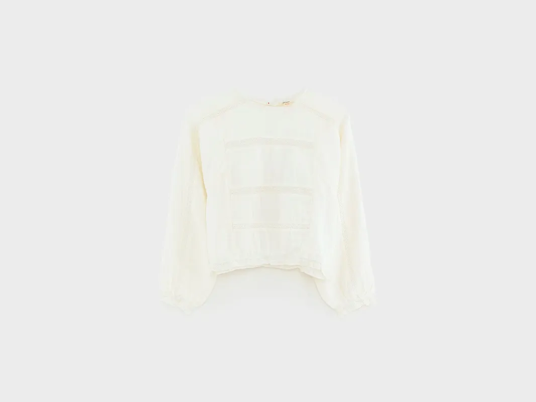 Hiacint cropped blouse (252 / G / ECRU) sold by Bellerose