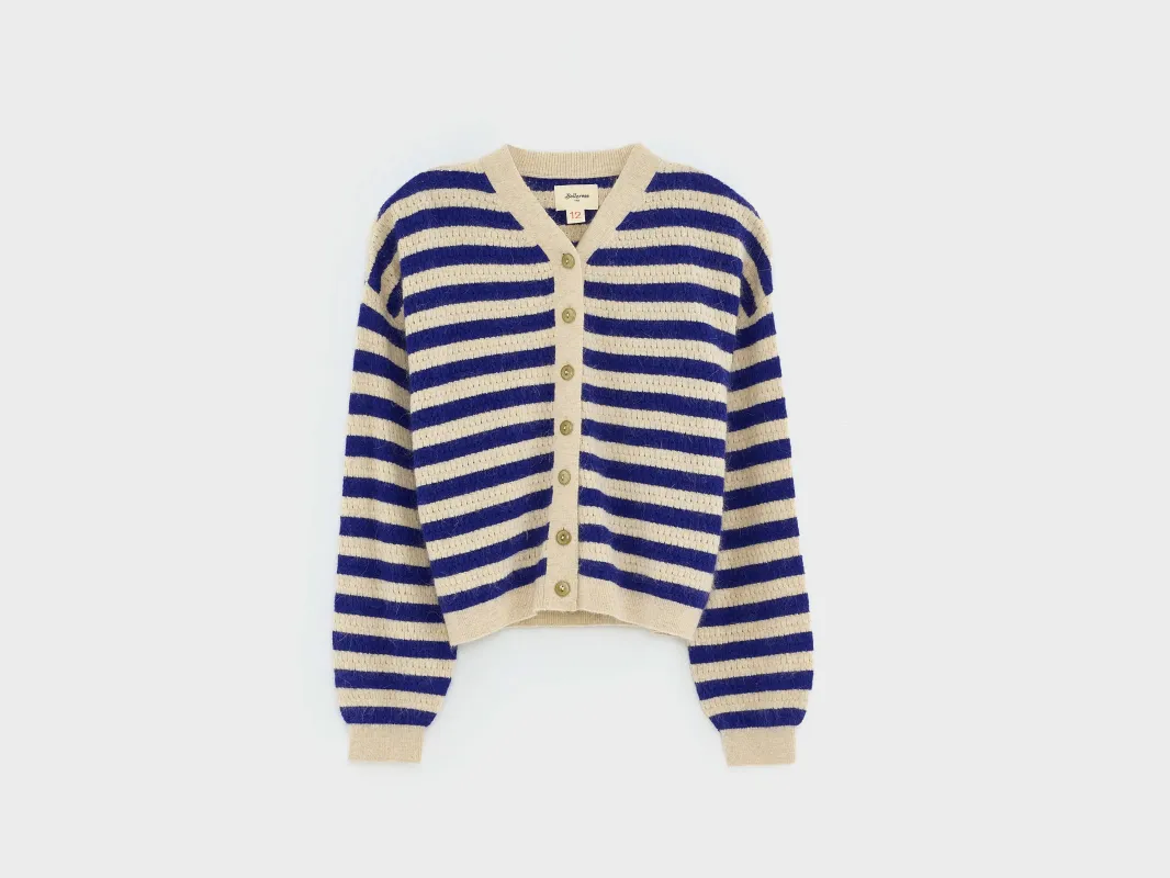 Diopla v-neck cardigan (252 / G / STRIPE A) sold by Bellerose