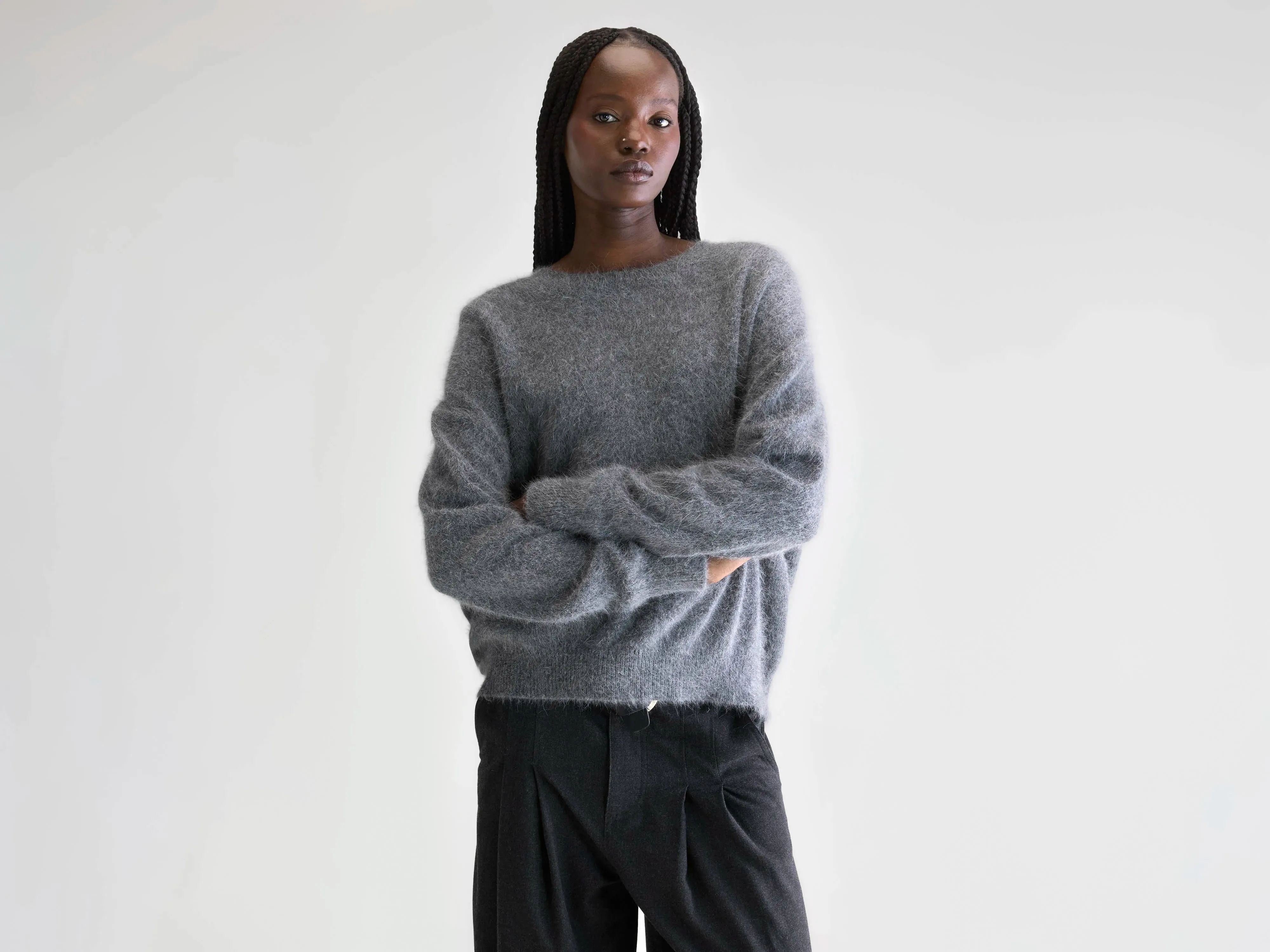 Datus angora-blend sweater (252 / W / MID GREY) sold by Bellerose