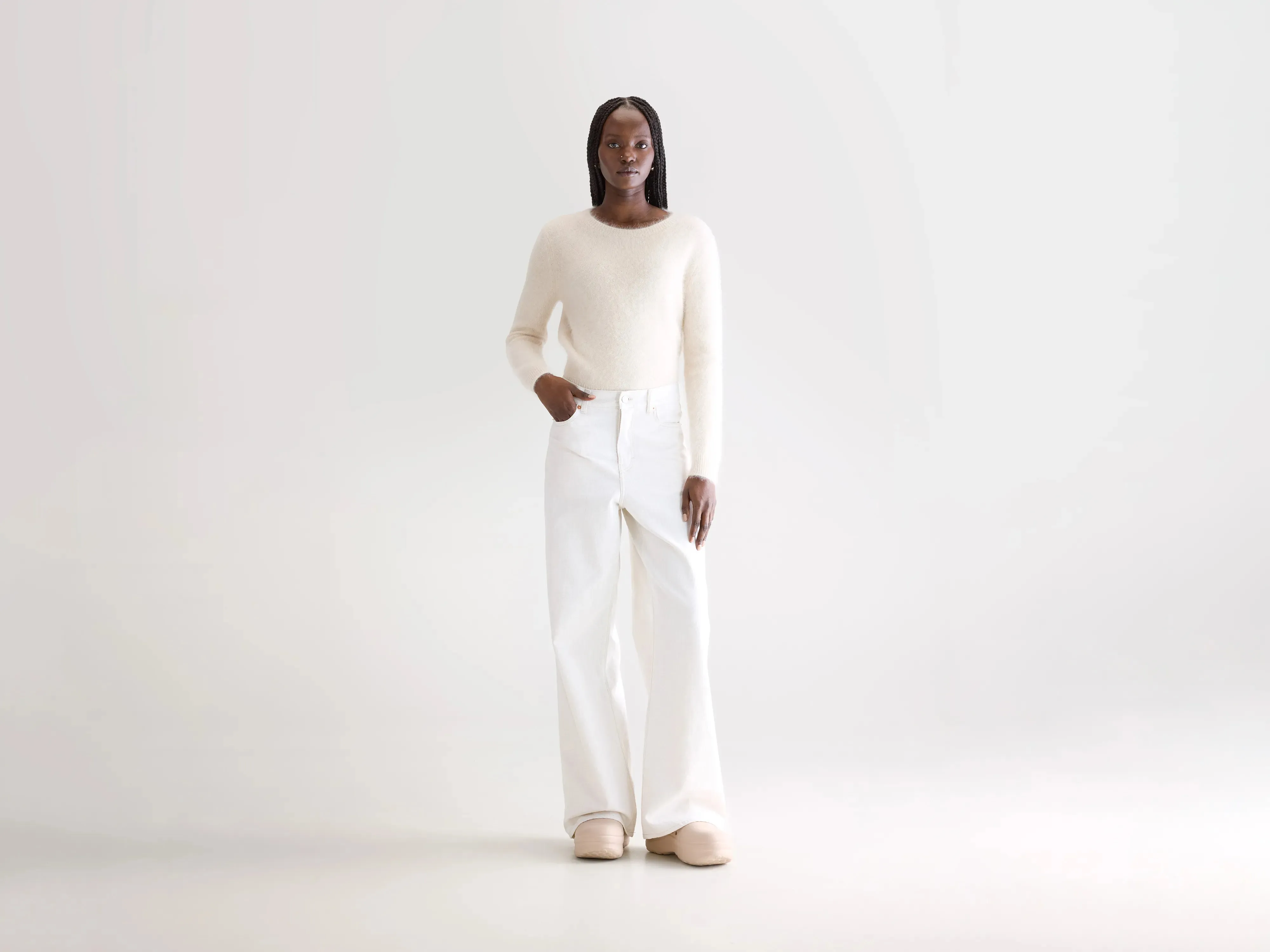 Denim N. 64 wide jeans (252 / W / VINTAGE WHITE) sold by Bellerose