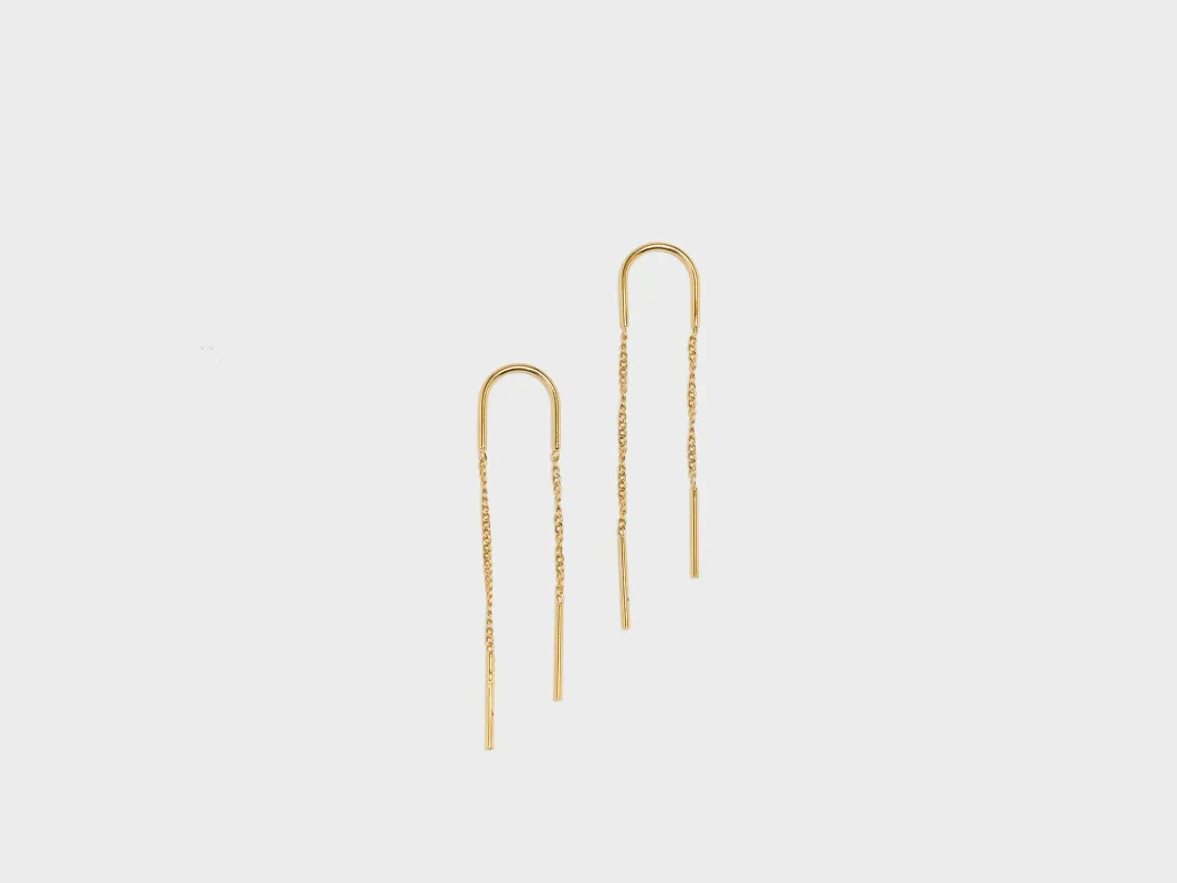 Adèle Double Chain Earrings  (251 / W / GOLD) sold by Bellerose