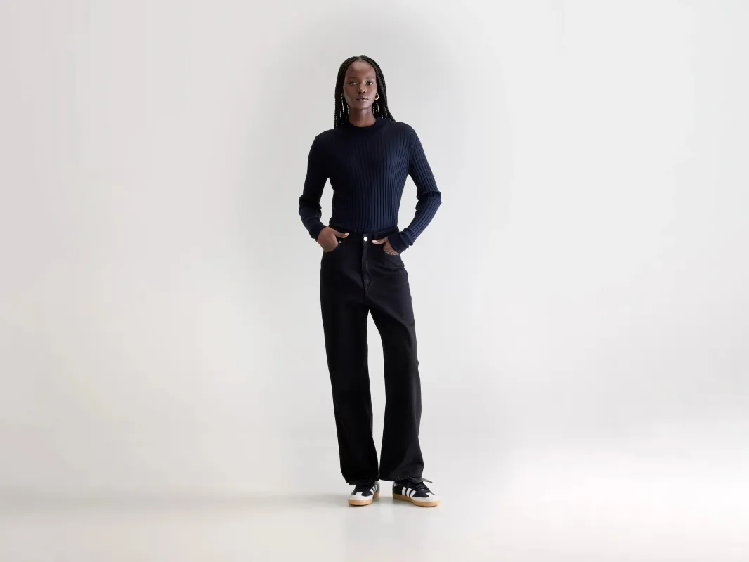 Denim N. 61 wide jeans (252 / W / BLACK RINSE) sold by Bellerose