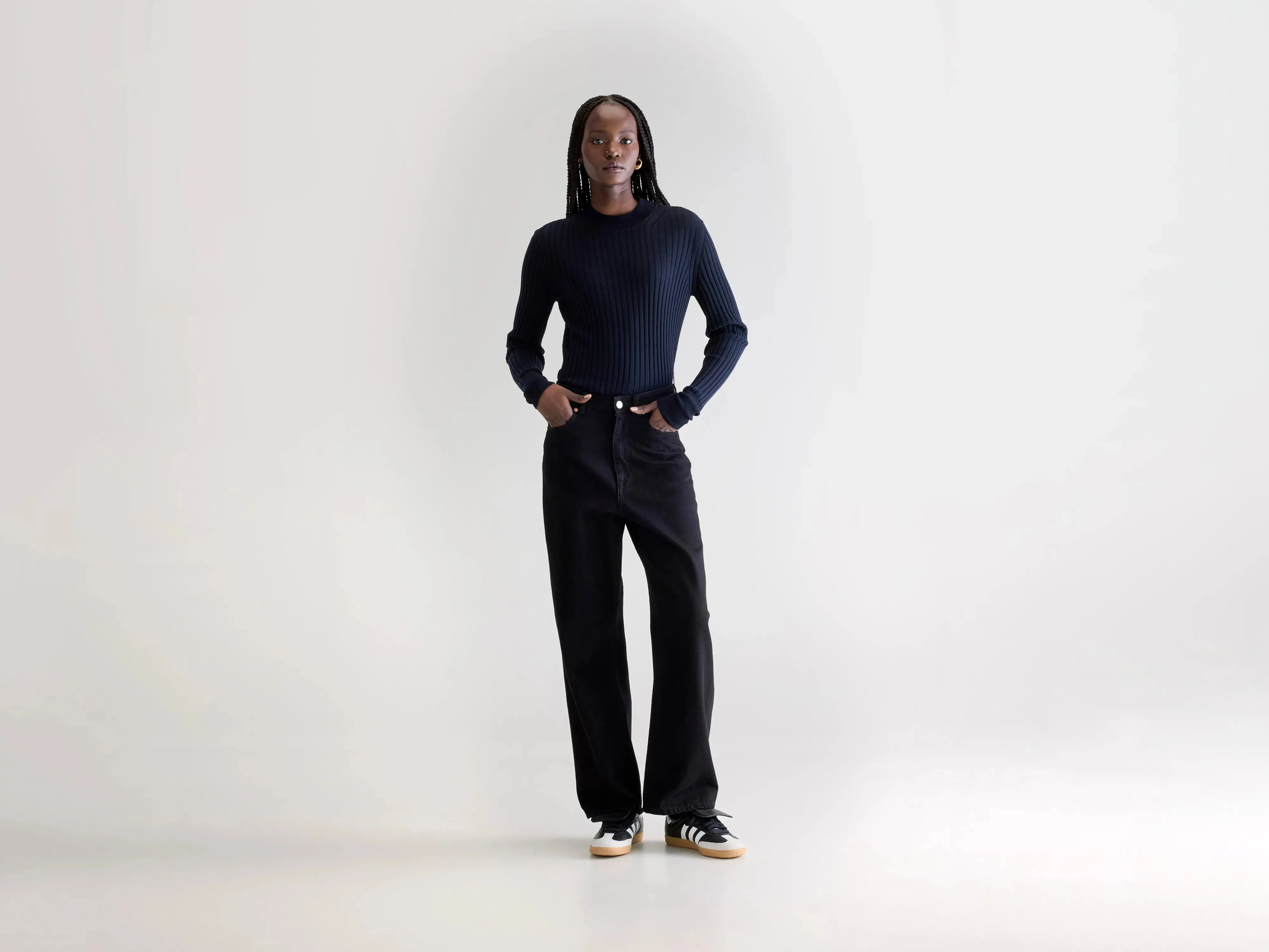 Denim N. 61 wide jeans (252 / W / BLACK RINSE) sold by Bellerose