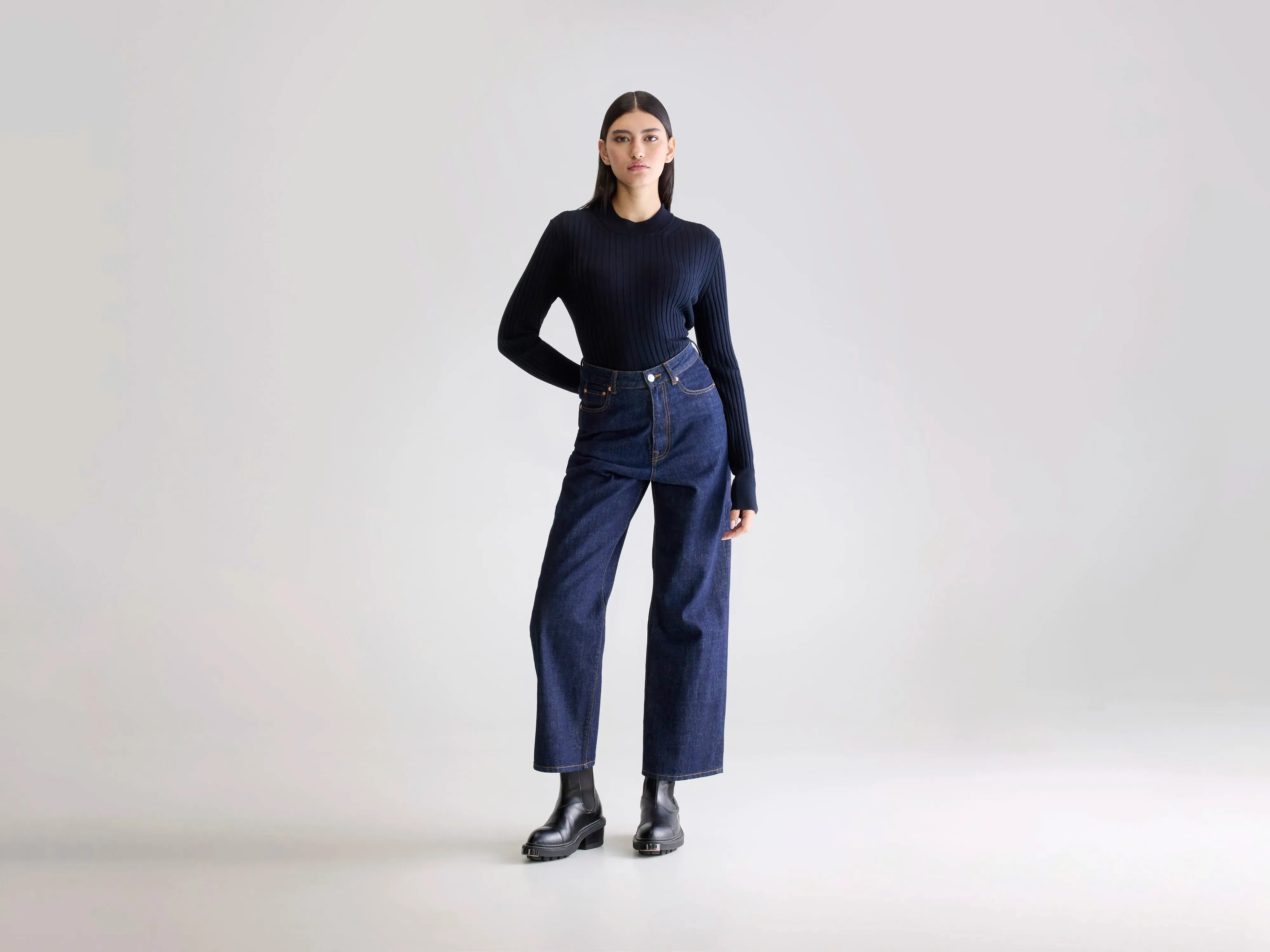 Denim N. 61 wide jeans (252 / W / BLUE RINSE) sold by Bellerose