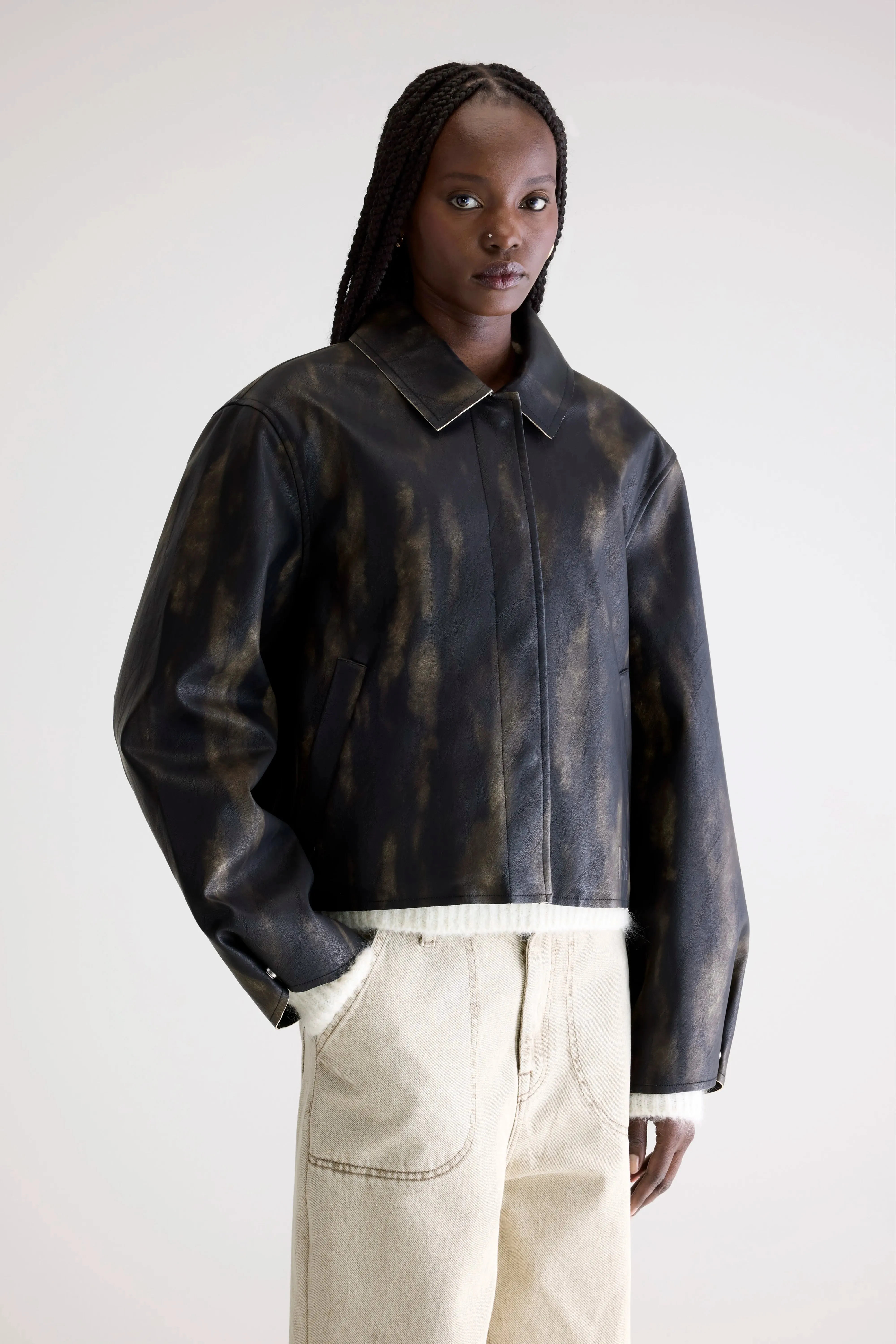 Harred faux-leather jacket (252 / W / BLACK SAND) sold by Bellerose product image thumbnail 2