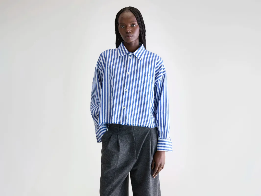 Kraft cropped poplin shirt (252 / W / STRIPE A) sold by Bellerose