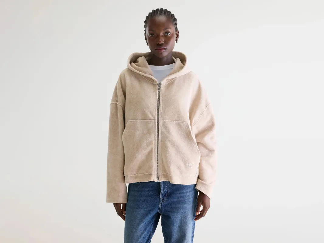 Fannel terry hoodie (252 / W / STONE) sold by Bellerose