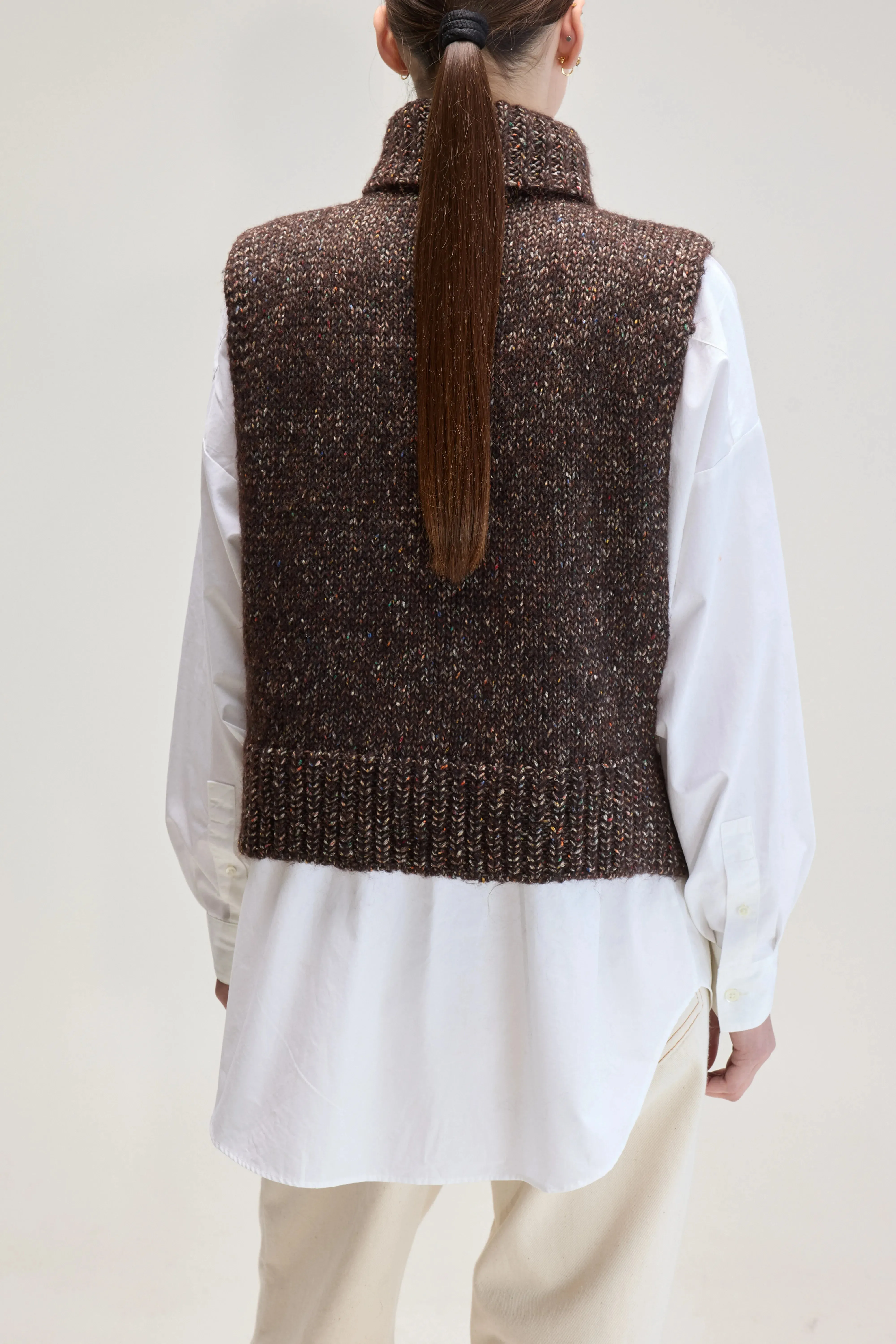 Upcycled Sleeveless Sweater (UPC / W / COFFEE) sold by Bellerose product image thumbnail 4