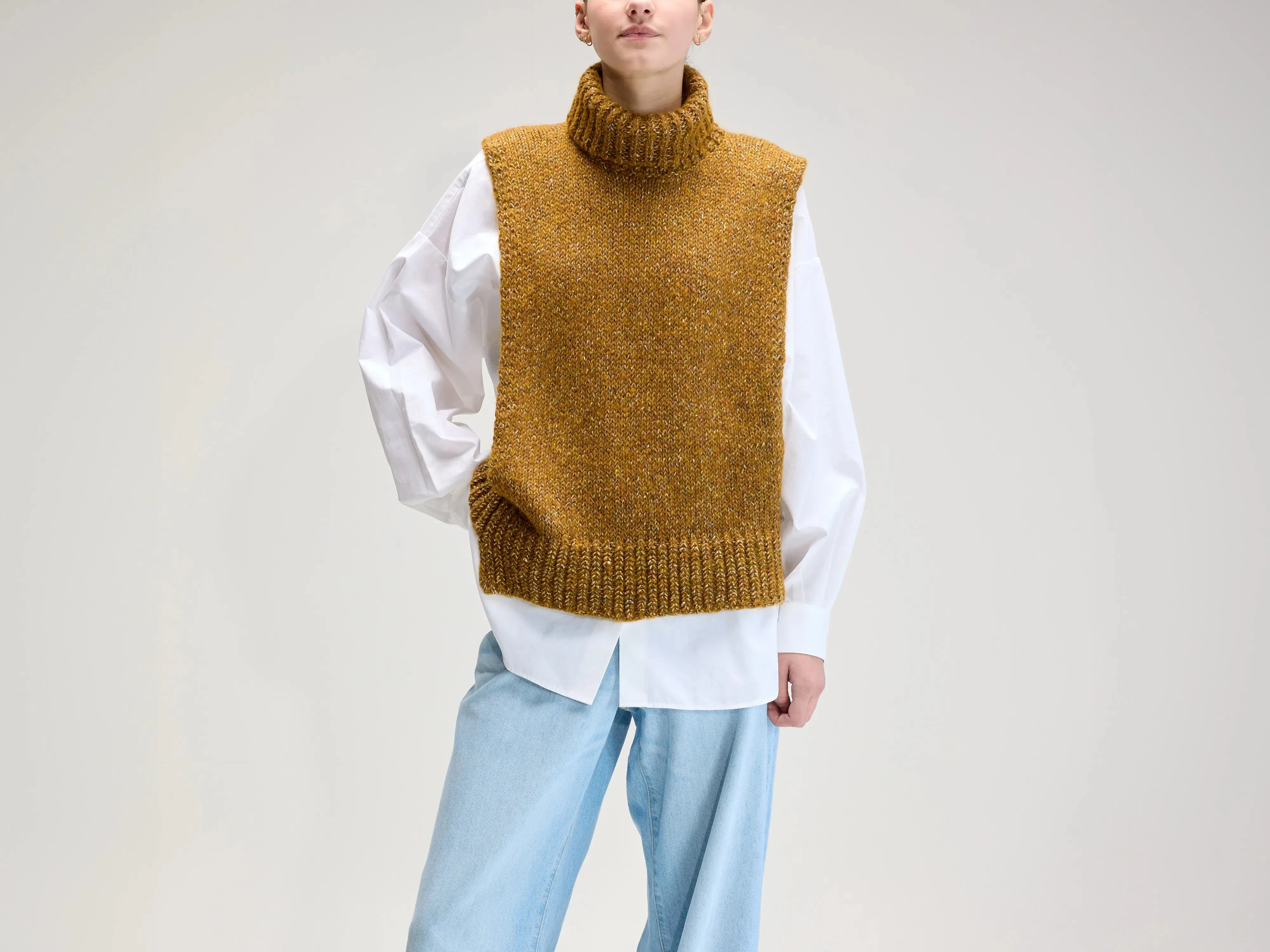 Upcycled Sleeveless Sweater (UPC / W / BREEN) sold by Bellerose