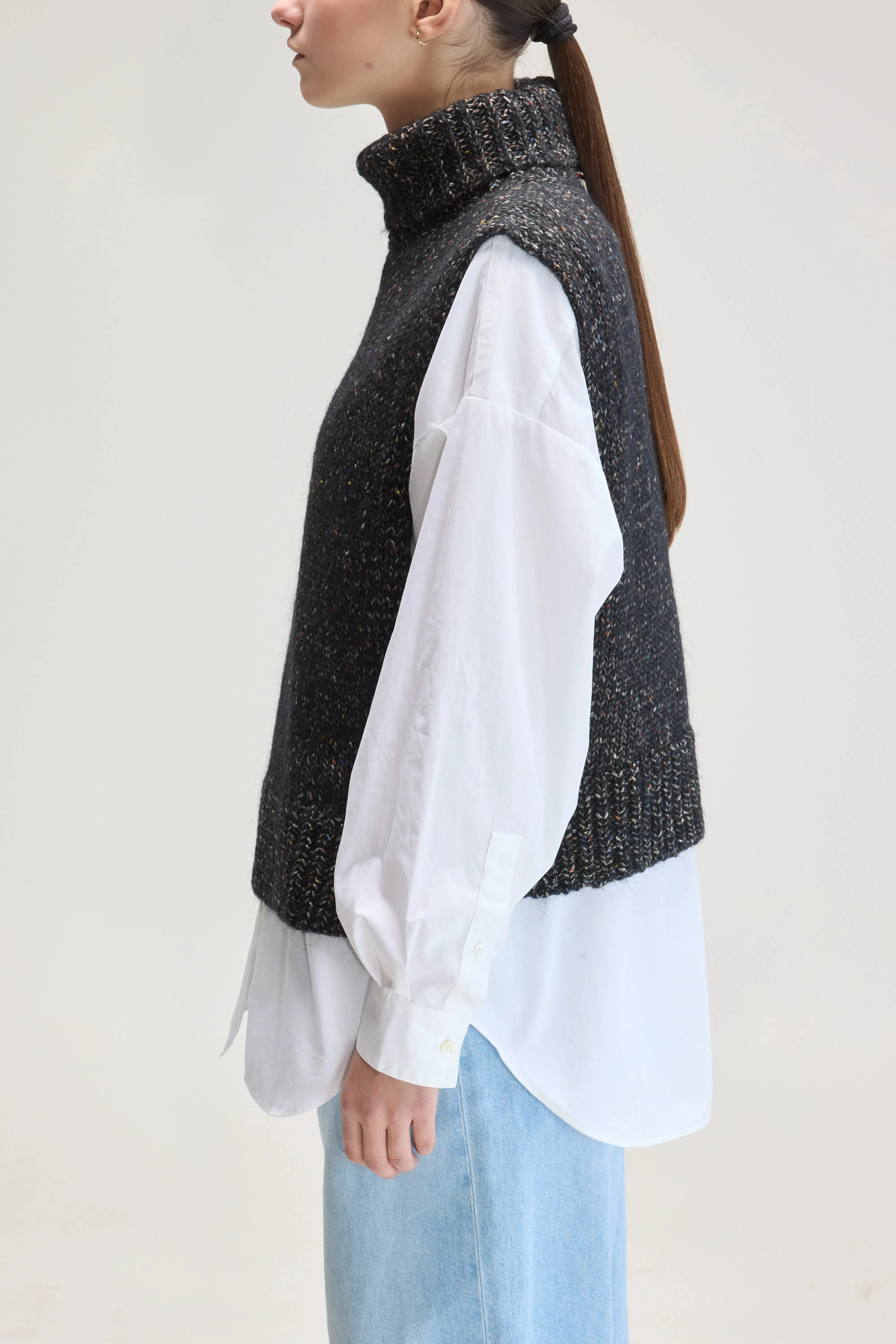 Upcycled Sleeveless Sweater (UPC / W / OFF BLACK) sold by Bellerose product image thumbnail 5