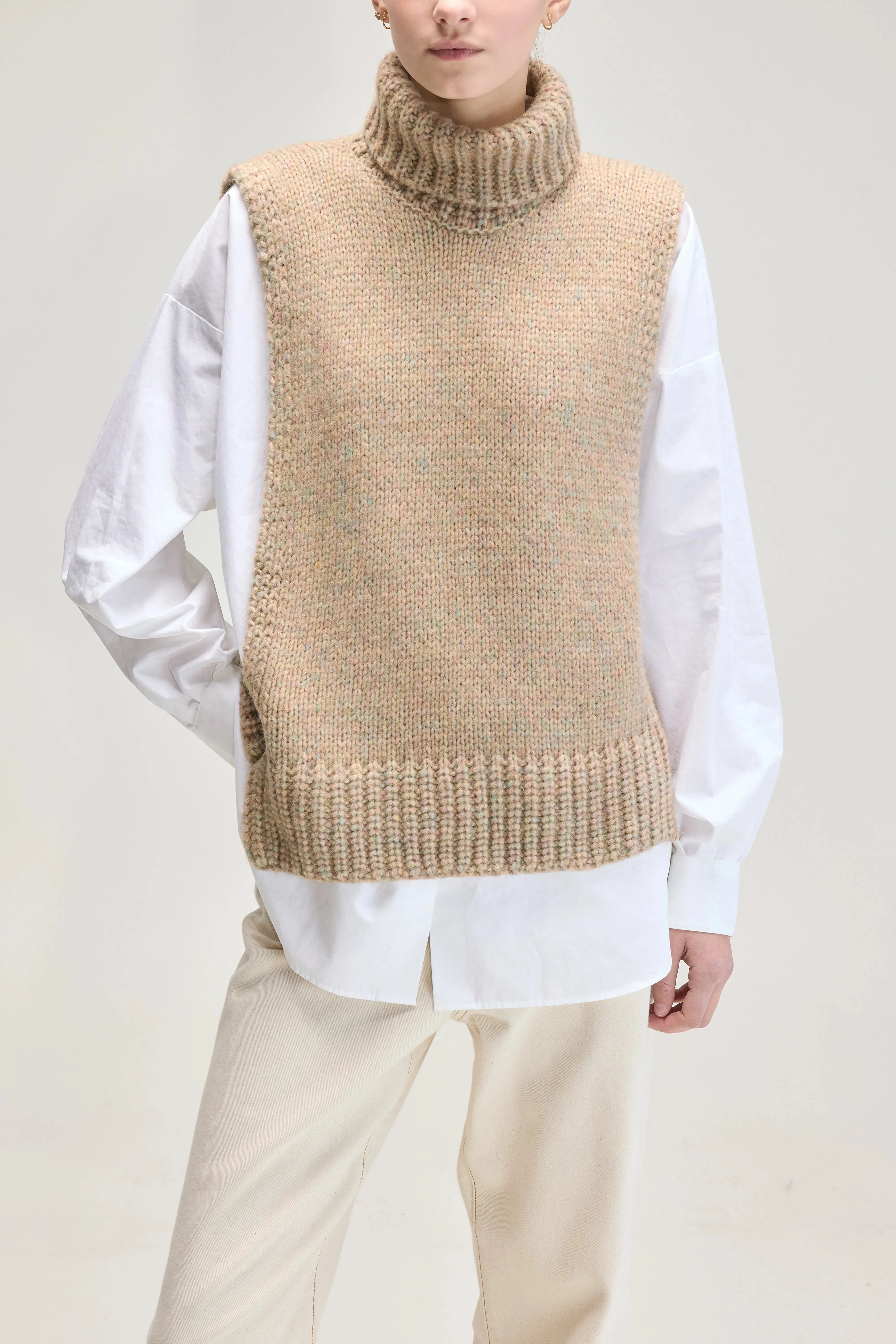 Upcycled Sleeveless Sweater (UPC / W / ARGILE) sold by Bellerose product image thumbnail 2