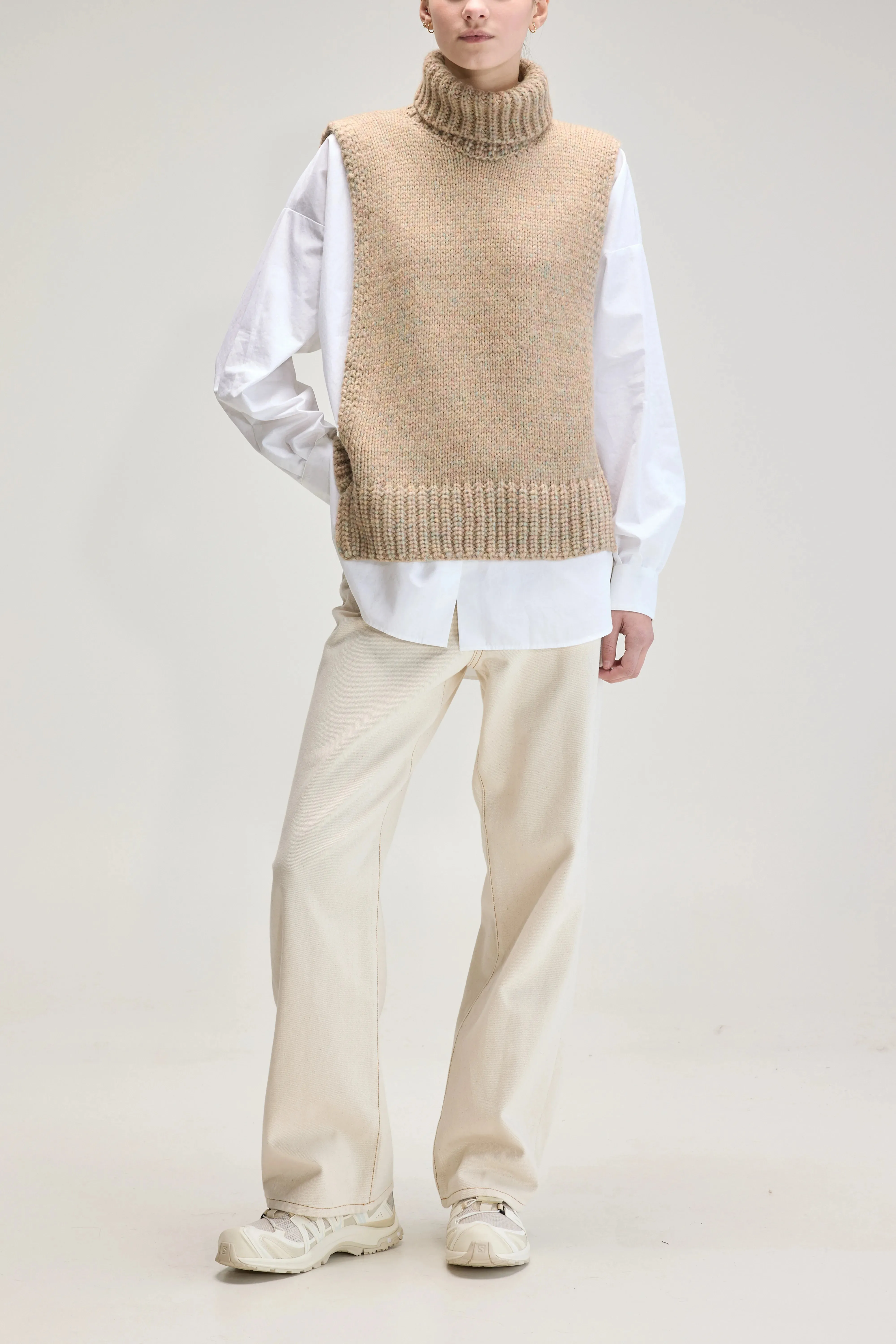 Upcycled Sleeveless Sweater (UPC / W / ARGILE) sold by Bellerose product image thumbnail 3