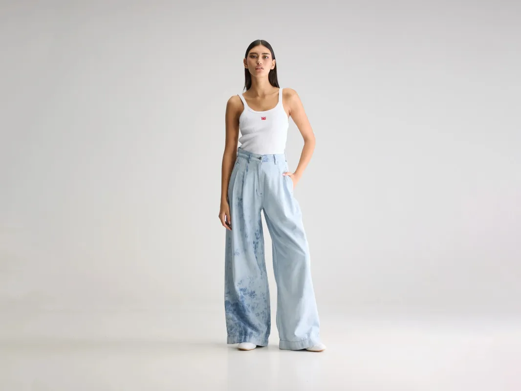 Denim N. 74 super-wide jeans (251 / W / SHADED BLUE) sold by Bellerose