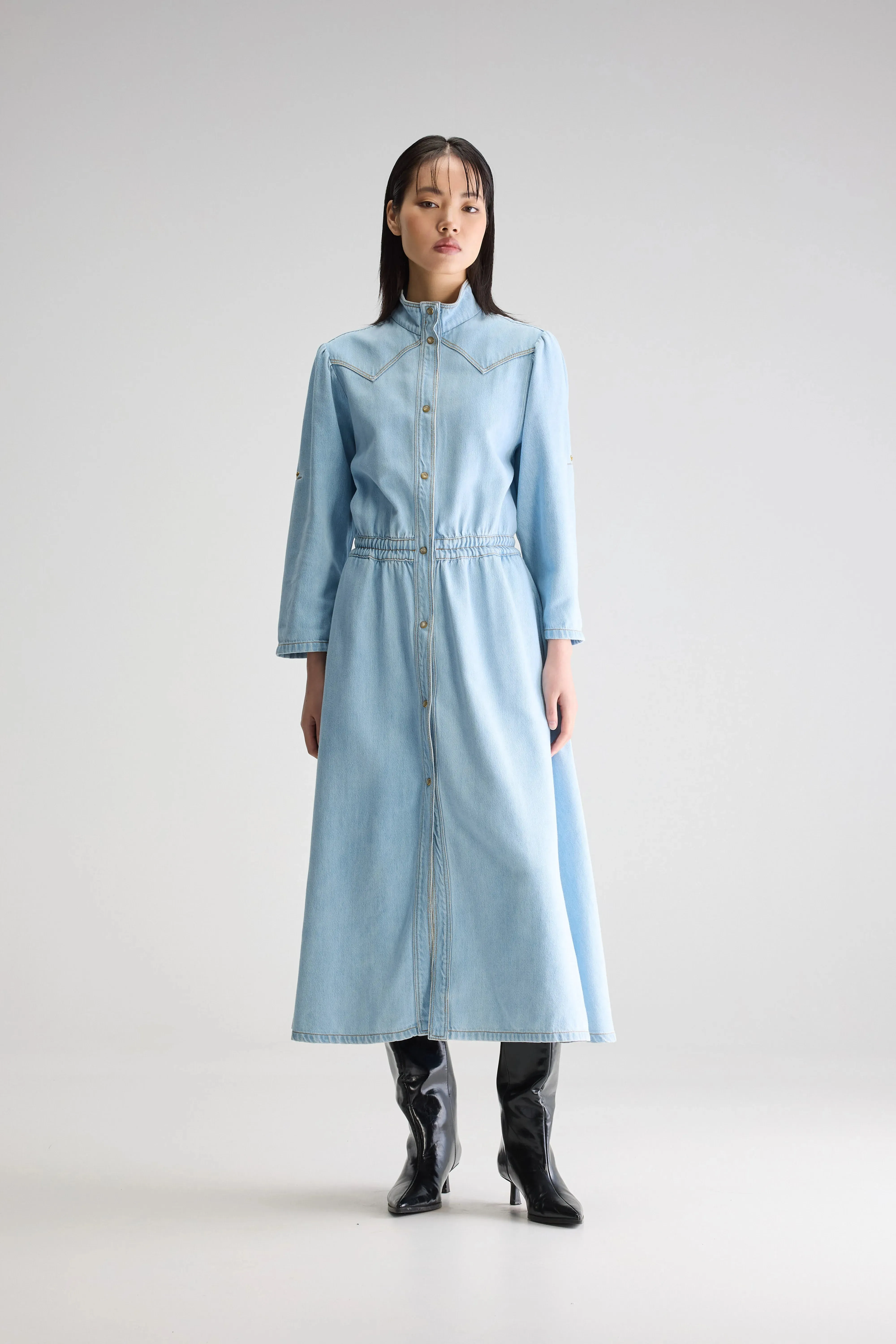 Pakita denim midi dress (251 / W / LT BLUE BLEACH) sold by Bellerose product image thumbnail 2
