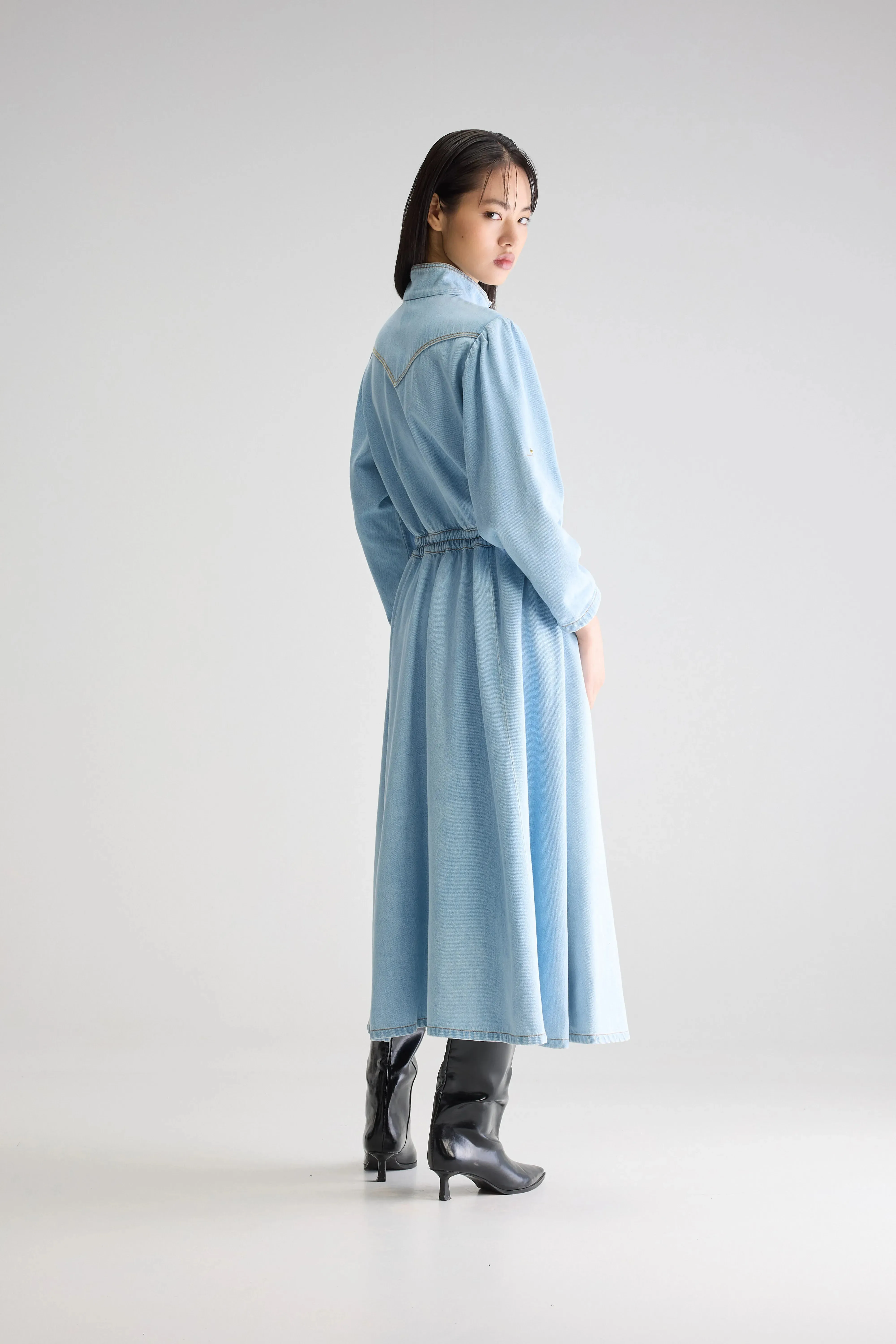Pakita denim midi dress (251 / W / LT BLUE BLEACH) sold by Bellerose product image thumbnail 3