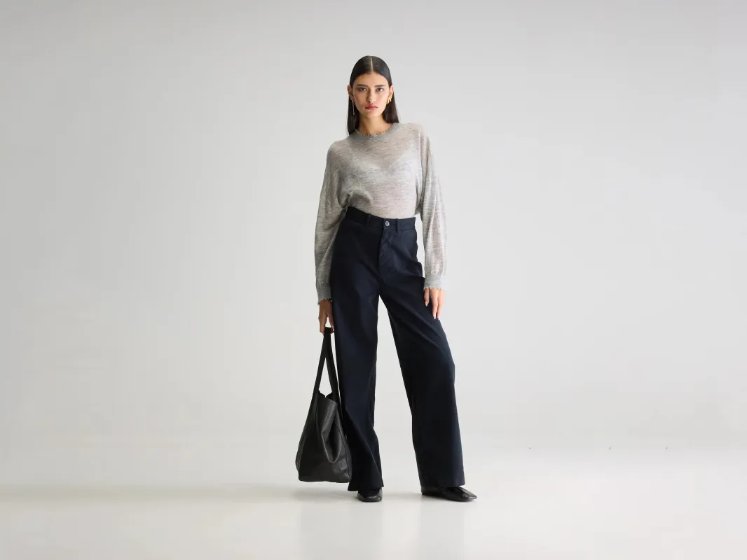 Lottie wide trousers (252 / W / NAVY) sold by Bellerose