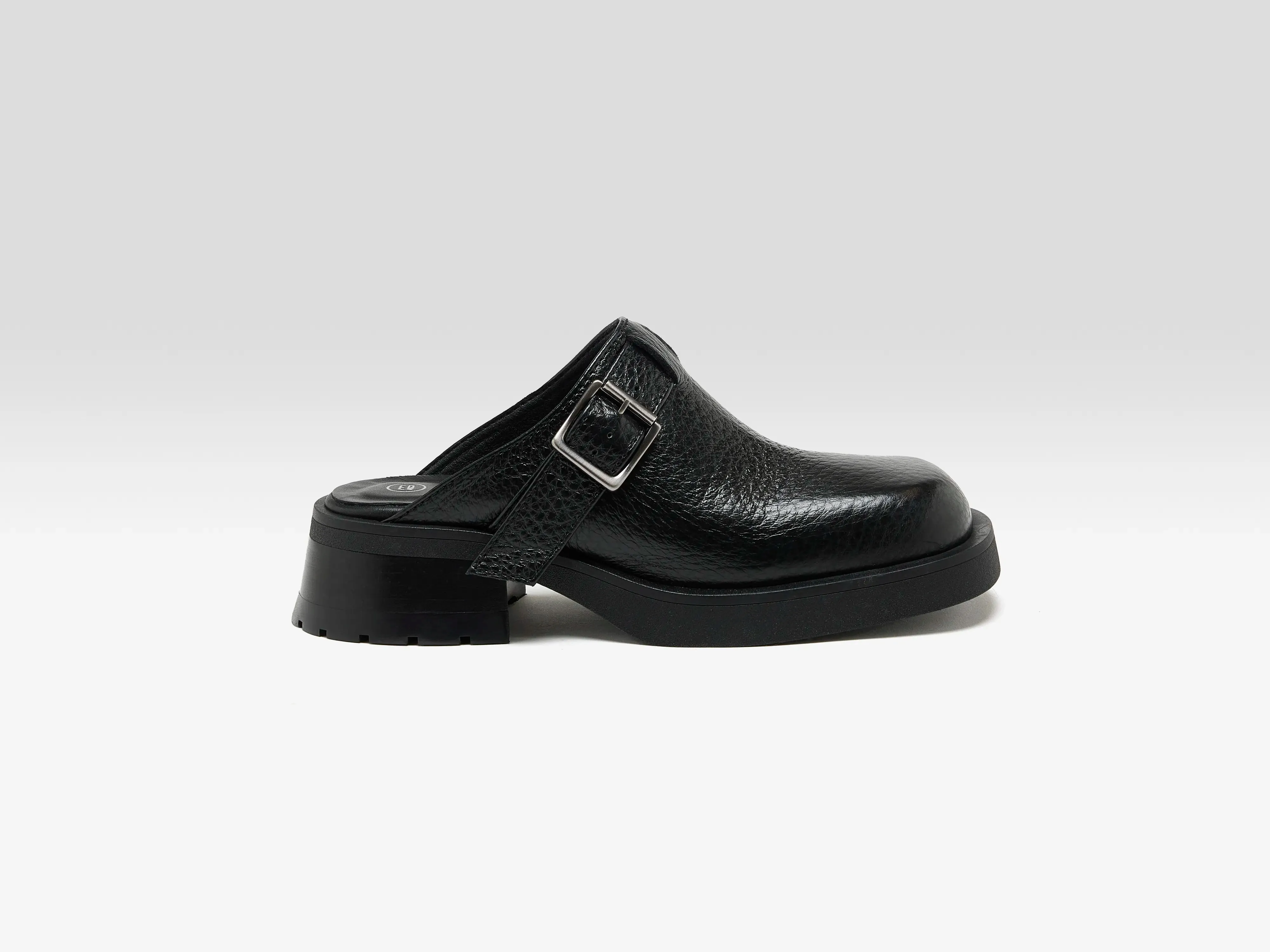 Aroa Black Buckled Mules (251 / W / BLACK) sold by Bellerose