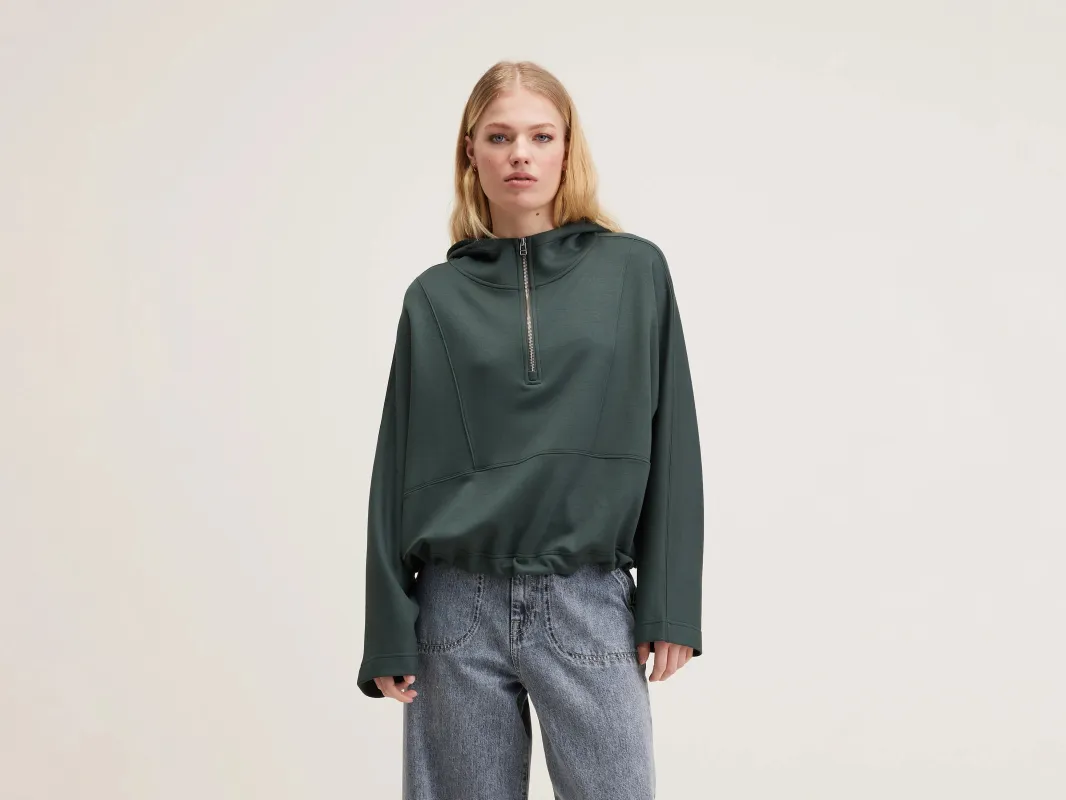 Tates wide-sleeve hoodie (242 / W / HUNTER) made by Bellerose
