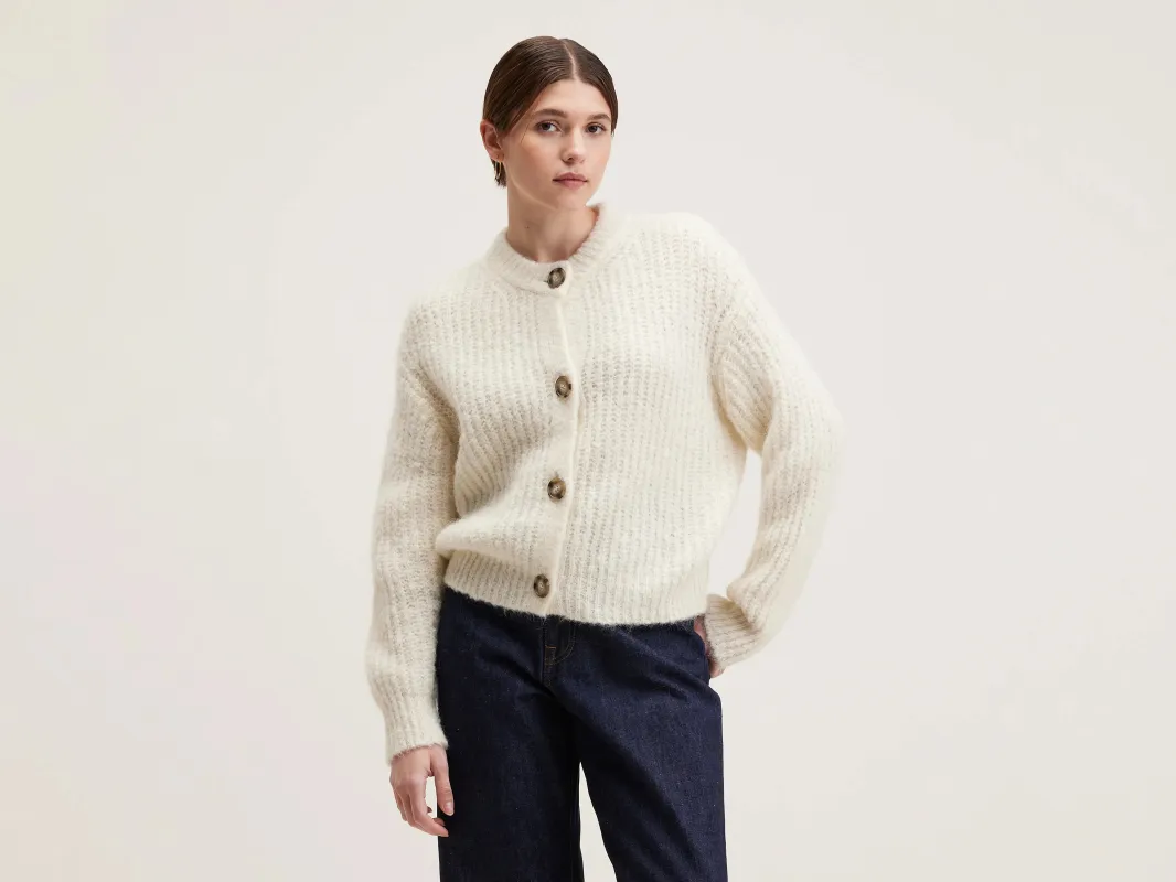 Adyka rib-knit cardigan (242 / W / WHISPER) sold by Bellerose