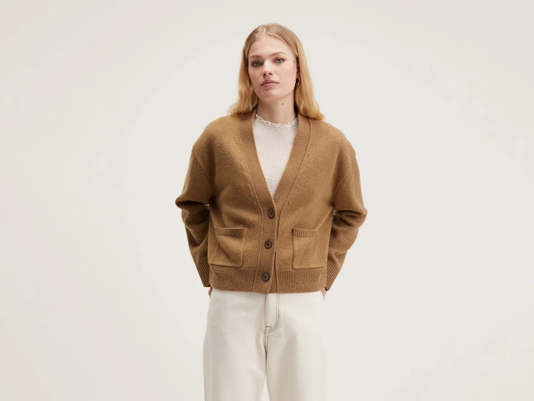Gaddin boxy cardigan (242 / W / TAN) sold by Bellerose
