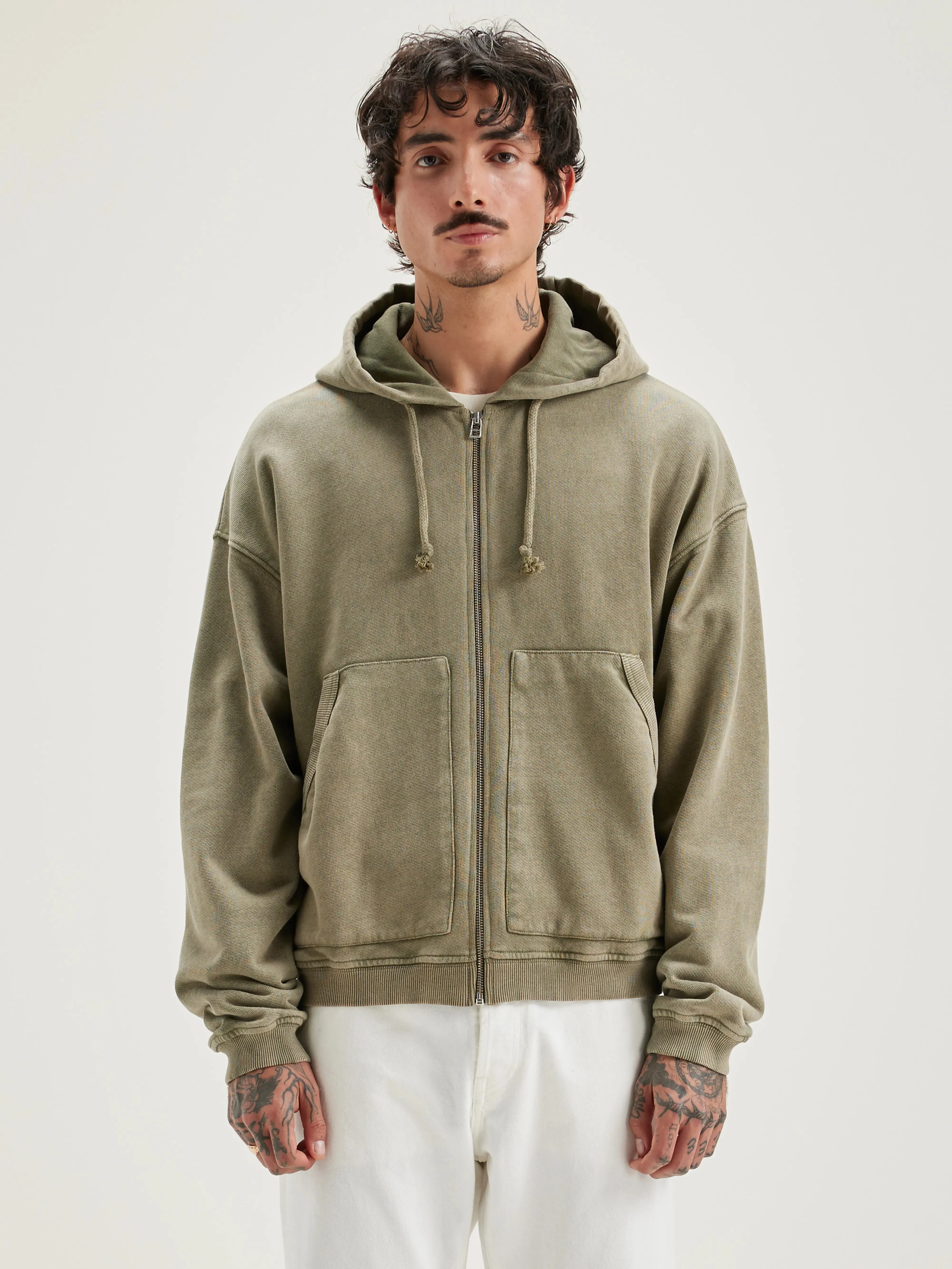 Falkon zip-up hoodie (242 / M / MILITARY) sold by Bellerose product image thumbnail 2