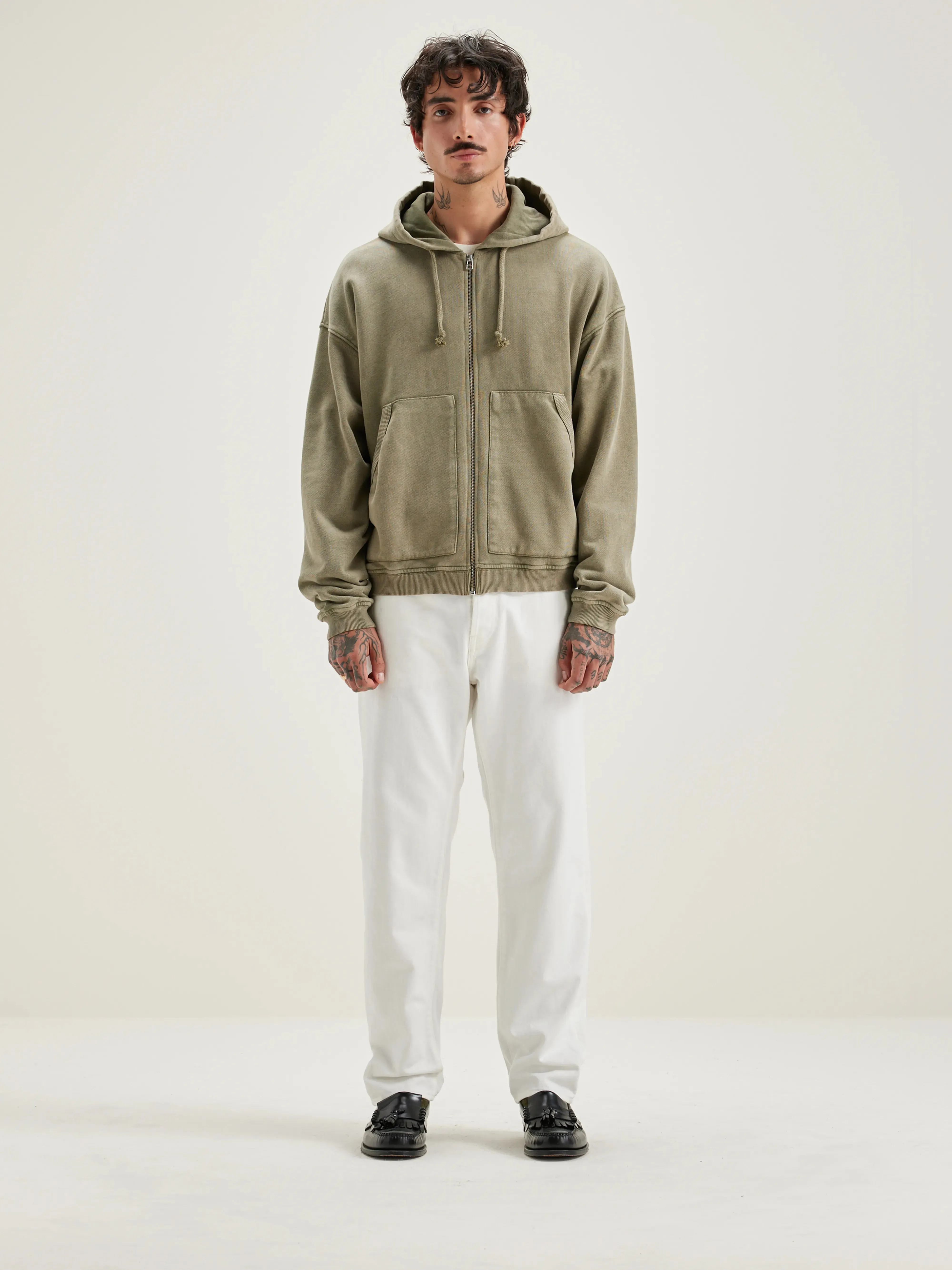 Falkon zip-up hoodie (242 / M / MILITARY) sold by Bellerose product image thumbnail 3