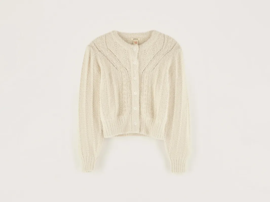 Golter round-neck cardigan (242 / G / MILKY WAY) sold by Bellerose