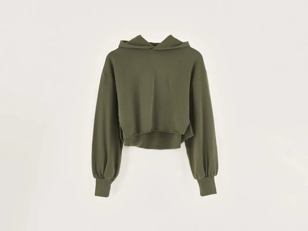 Felico cropped hoodie (242 / G / MOSS) made by Bellerose