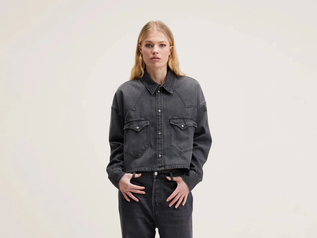 Polar cropped shirt (242 / W / USED BLACK) made by Bellerose