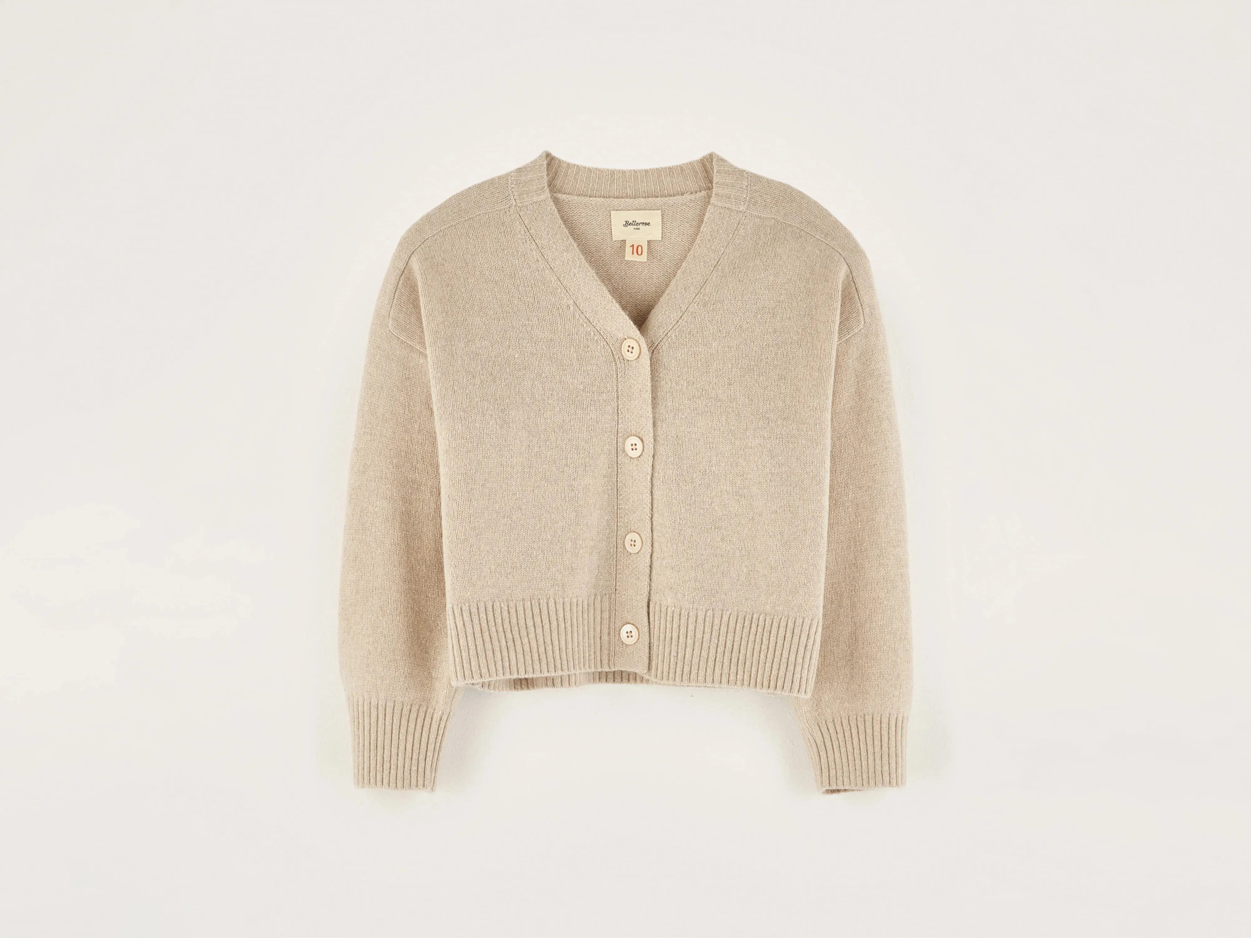 Gimp v-neck cardigan (242 / G / OATMEAL) sold by Bellerose