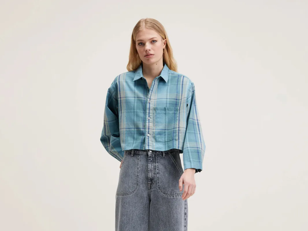 Greene cropped shirt (242 / W / CHECK A) sold by Bellerose