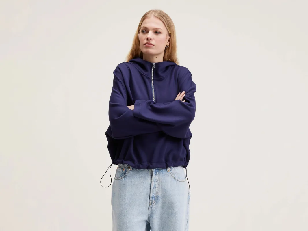 Tates wide-sleeve hoodie (242 / W / NAVAL) sold by Bellerose