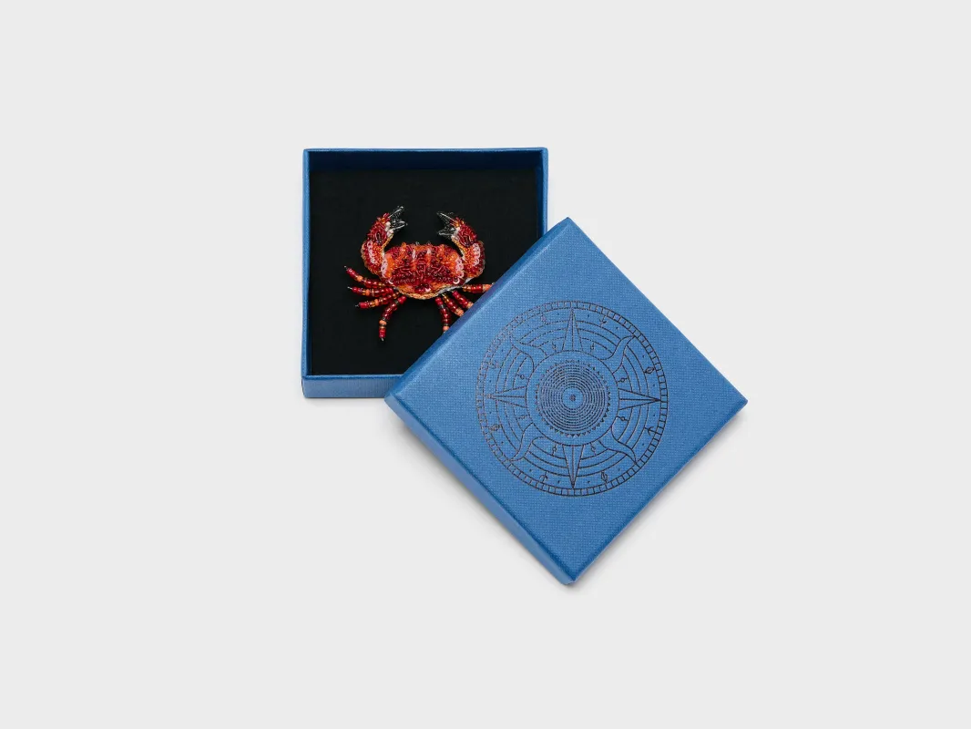 Red Crab Brooch Pin  (261 / W / RED) made by Bellerose