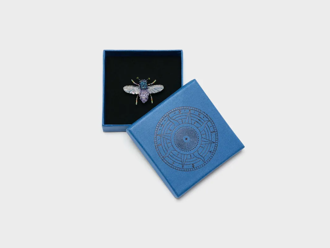 Violet Carpenter Bee Brooch Pin  (261 / W / BLUE) made by Bellerose