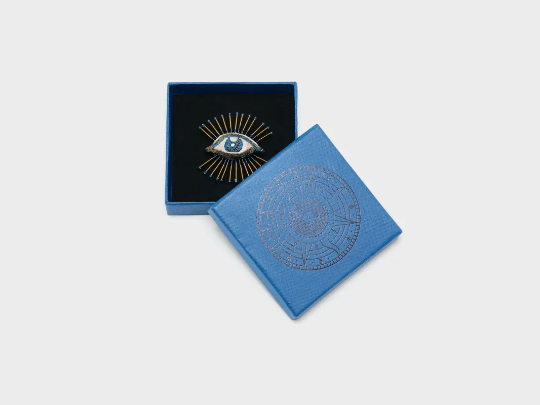 Sea Mystic Eye Brooch Pin  (261 / W / BLUE) made by Bellerose