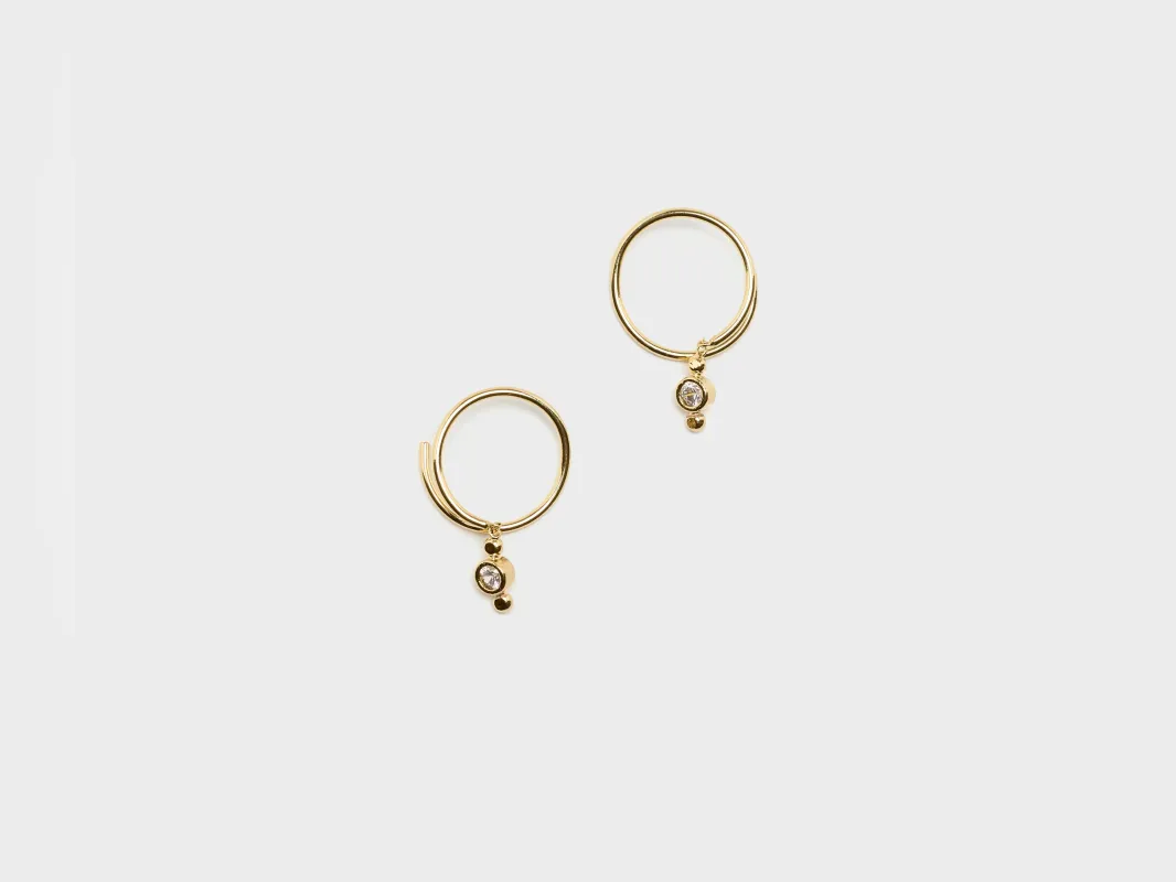 Crystal Spiral Earrings (261 / W / GOLD) made by Bellerose