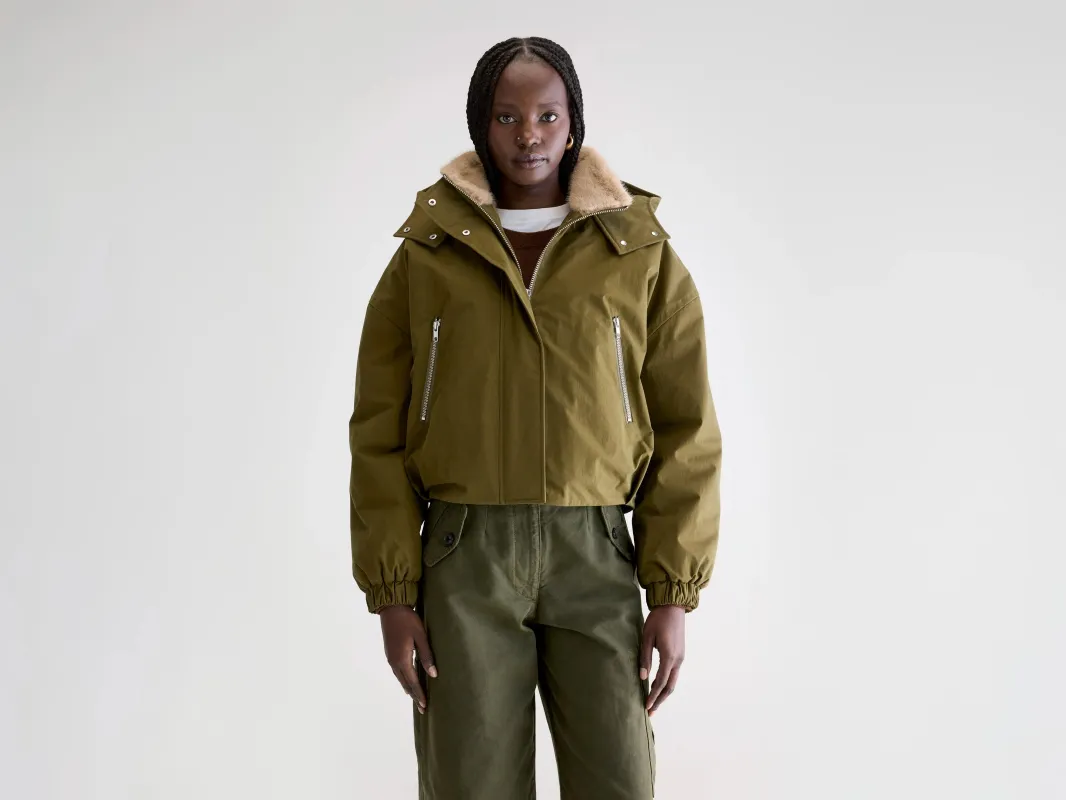 Herna cropped jacket (252 / W / MILITARY) sold by Bellerose