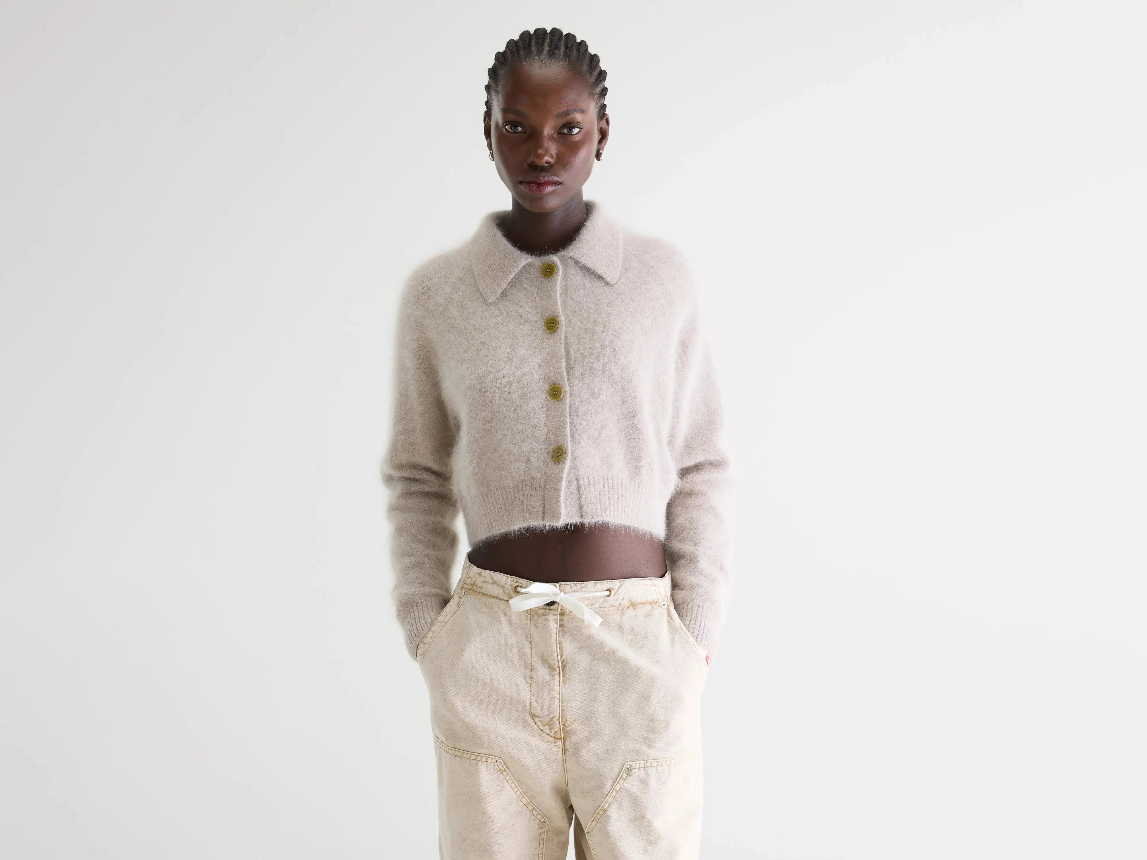 Datco angora-blend cardigan (261 / W / LIGHT GREY) sold by Bellerose