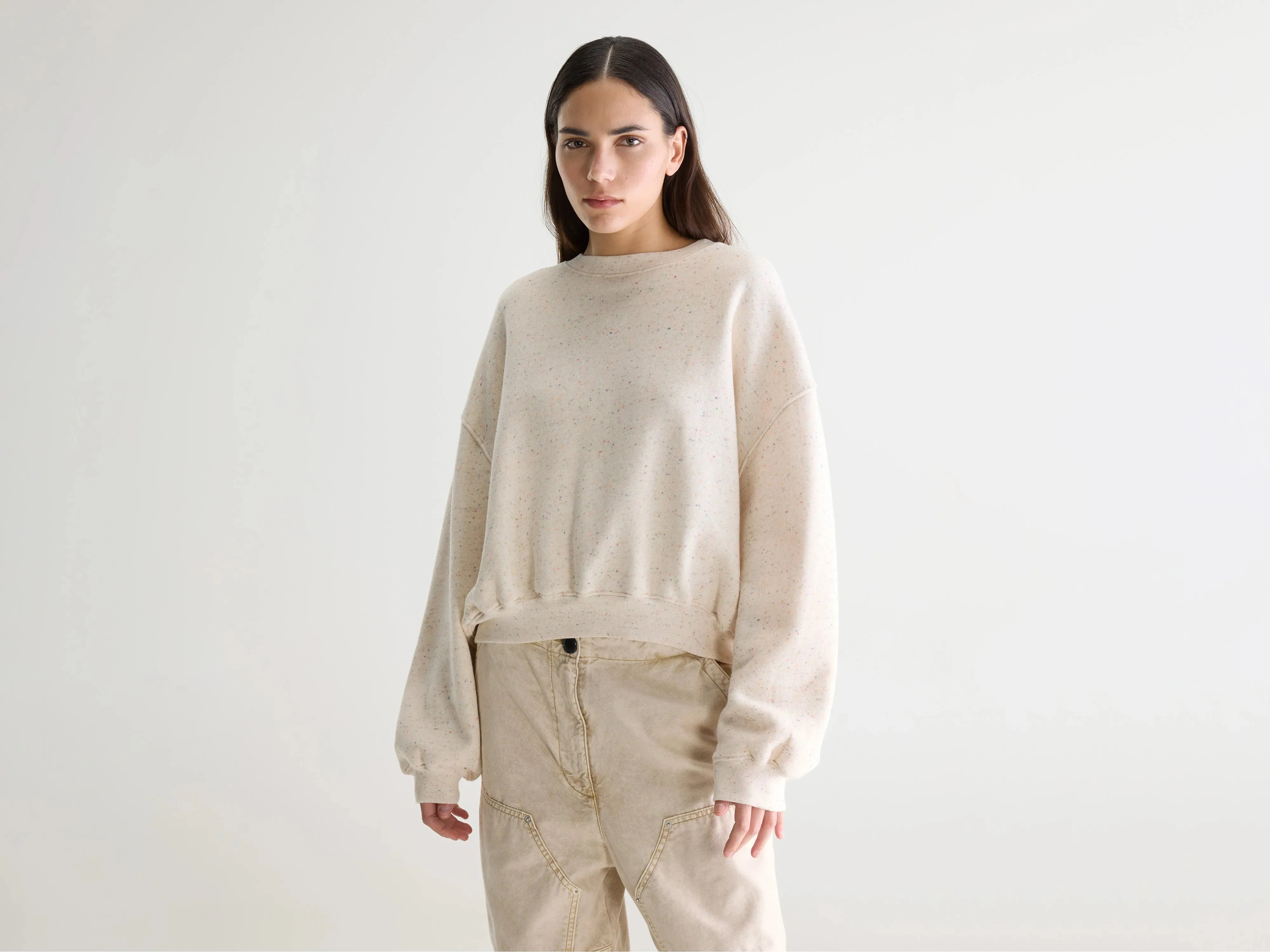 Fancy cropped crewneck sweatshirt (261 / W / COMBO C) sold by Bellerose