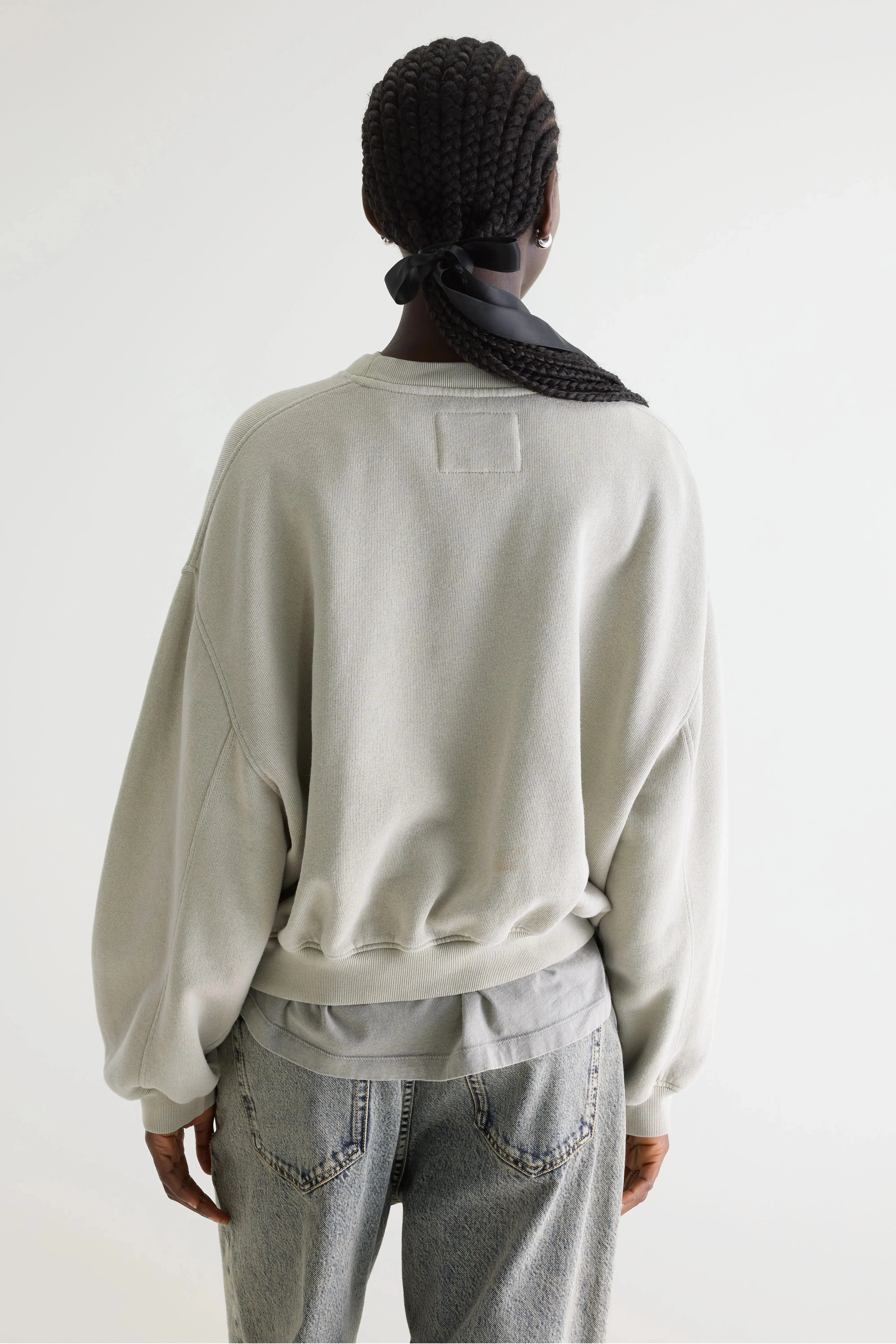 Fancy cropped crewneck sweatshirt (261 / W / JADEITE) sold by Bellerose product image thumbnail 4