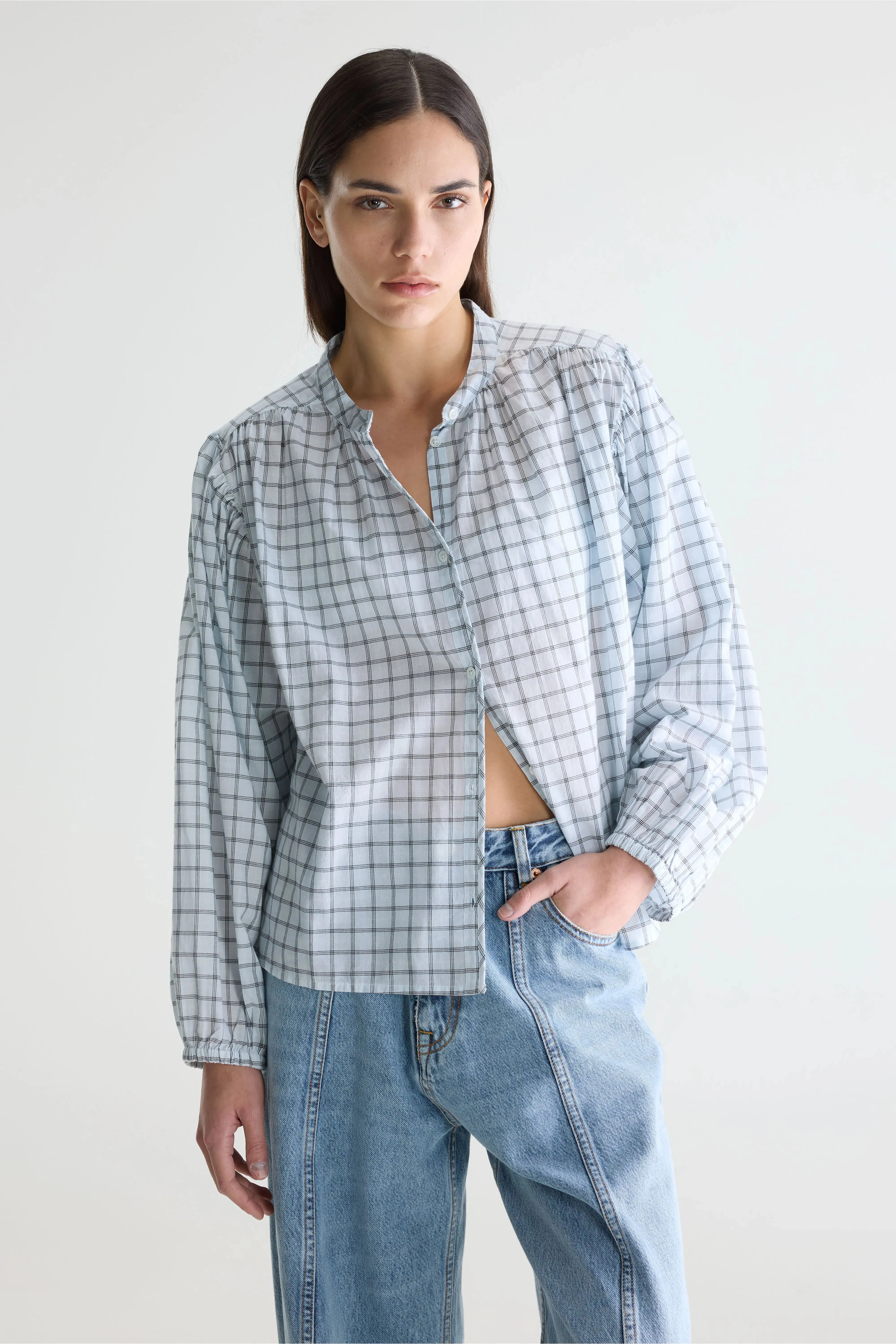 Cherry checked blouse (261 / W / CHECK B) sold by Bellerose product image thumbnail 2