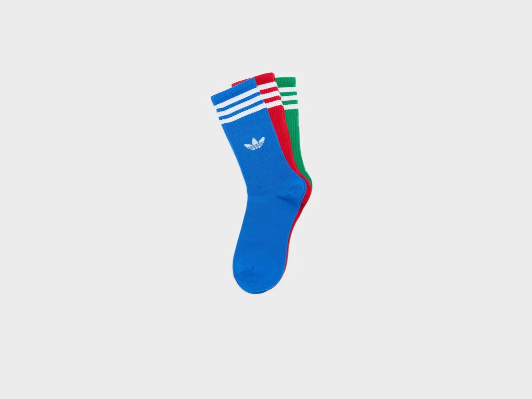 3-Stripes High Crew Socks for Men  (261 / M / MULTICOLOR) made by Adidas