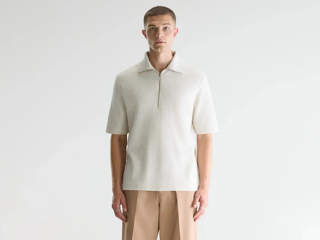 Silas zipped polo  (261 / M / OYSTER) sold by Bellerose