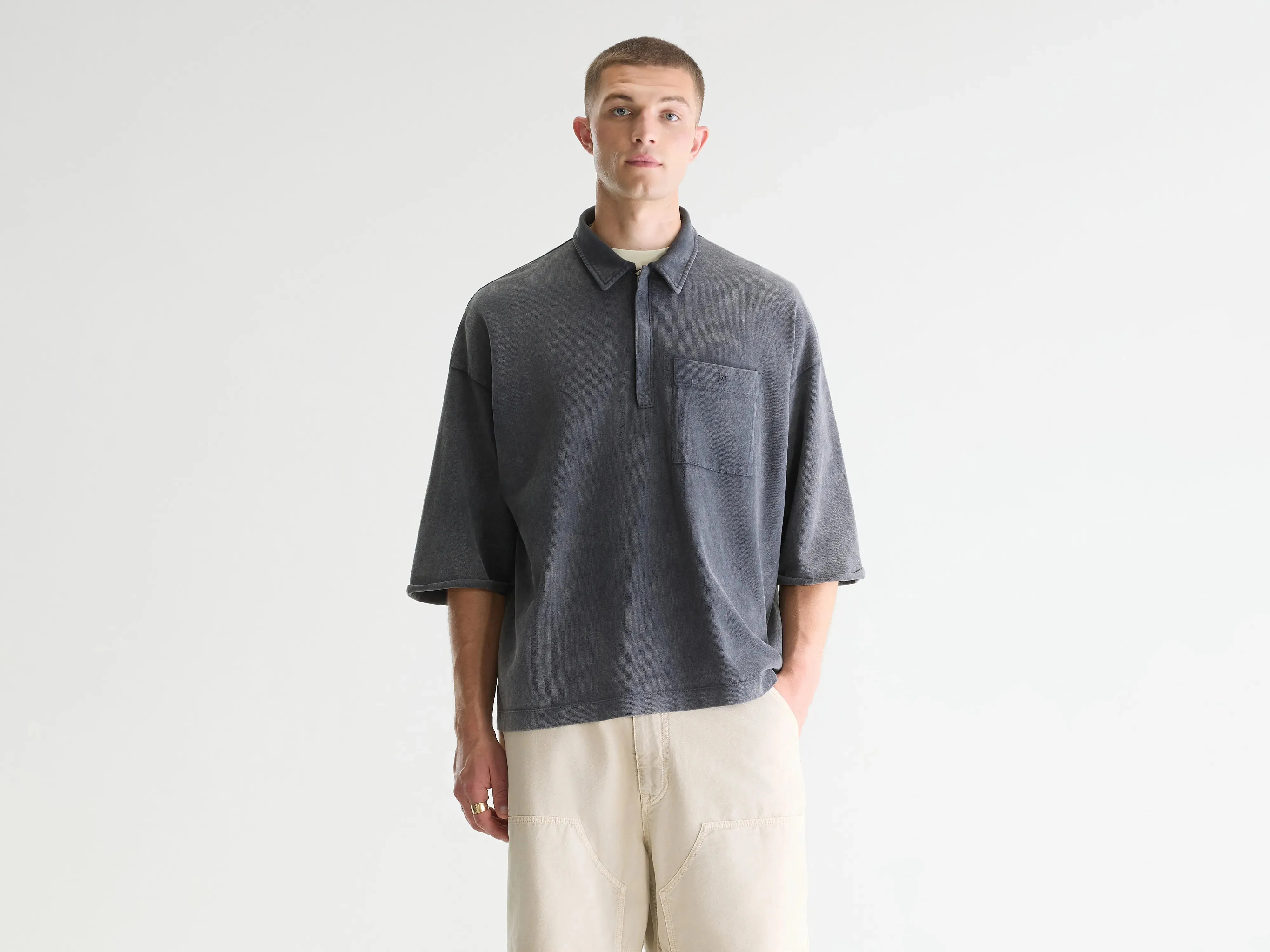 Felly zipped polo (261 / M / BLACK BLUE) sold by Bellerose