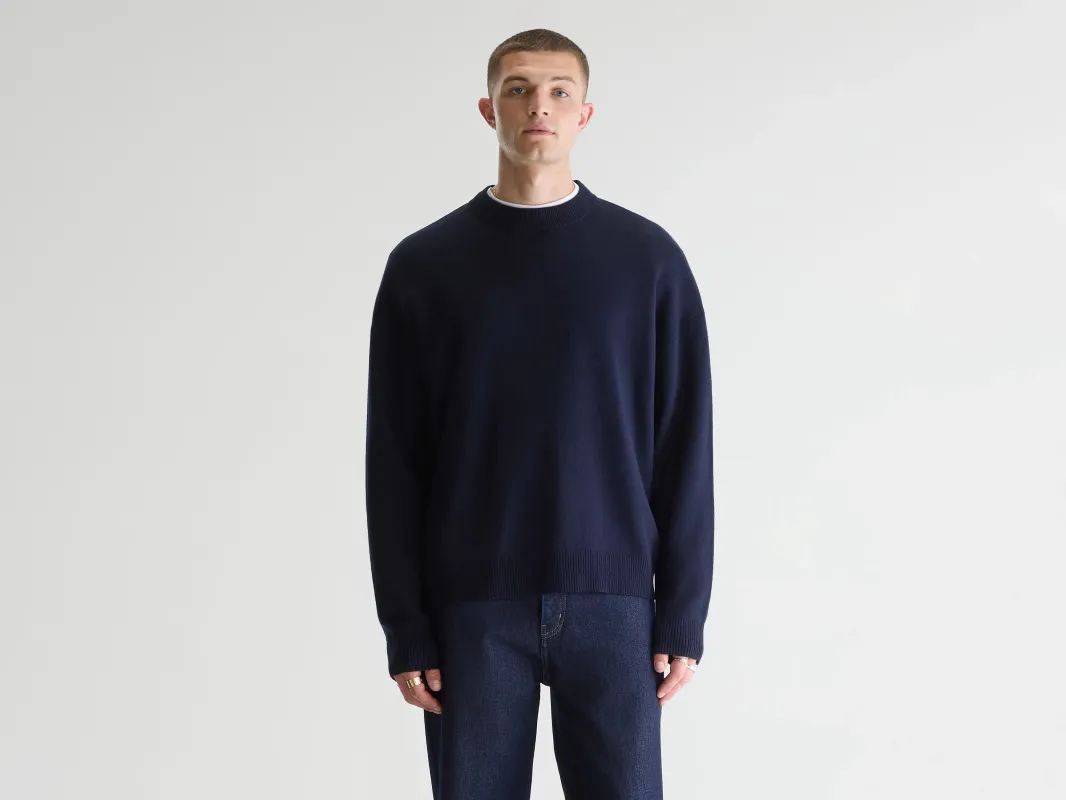 Geolem crewneck sweater (261 / M / NAVY) sold by Bellerose
