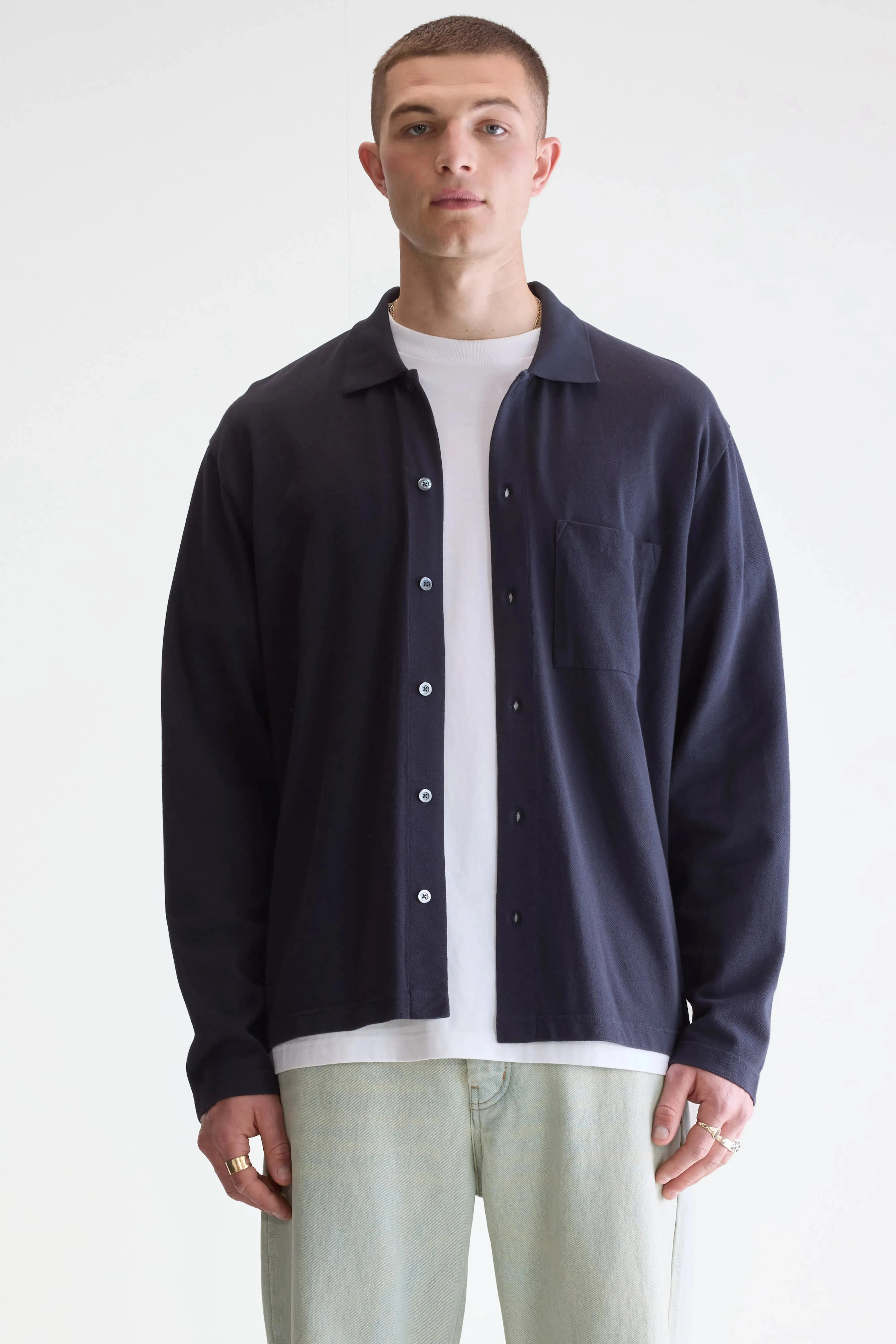 Vision long-sleeve polo (252 / M / NAVY) sold by Bellerose product image thumbnail 2