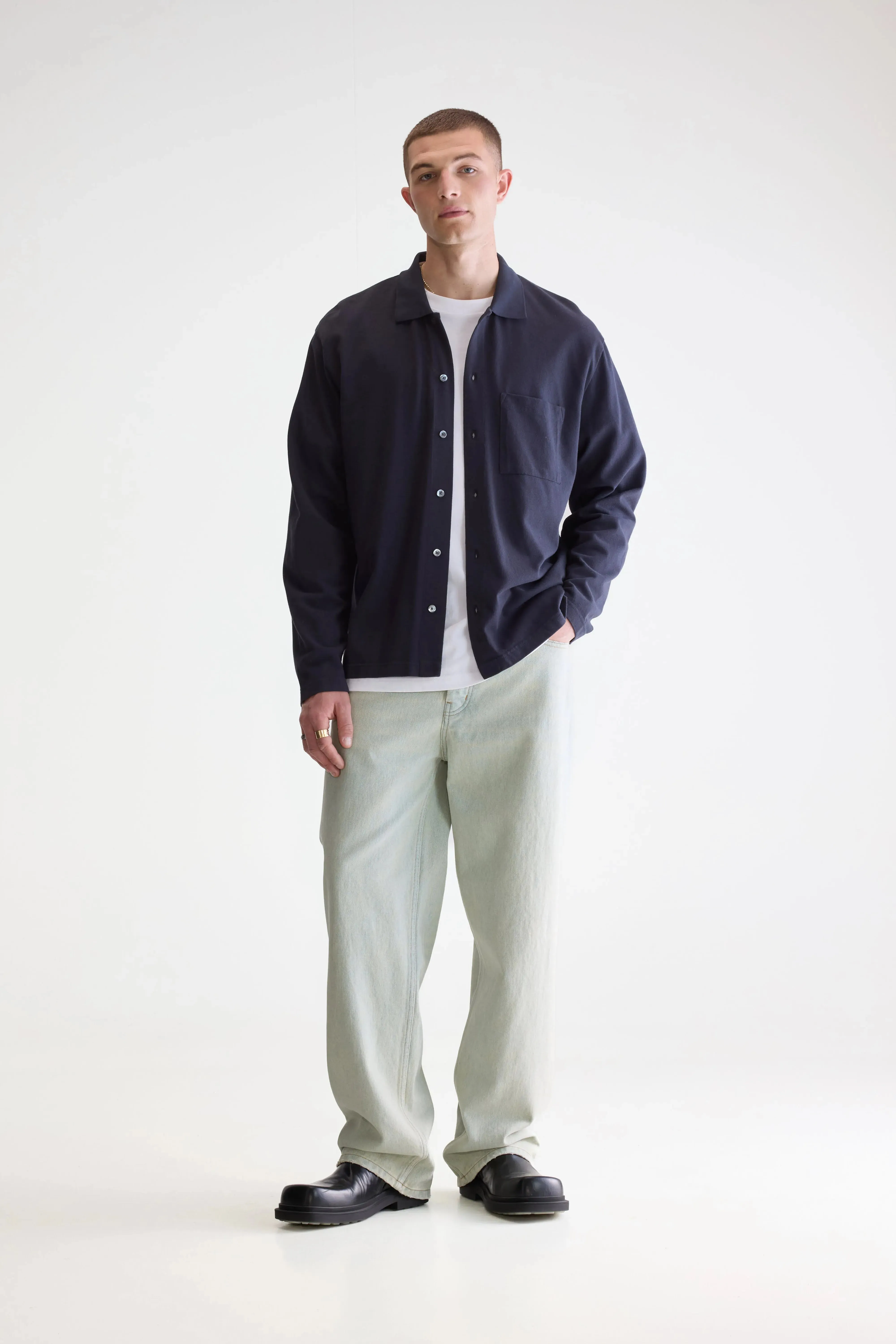 Vision long-sleeve polo (252 / M / NAVY) sold by Bellerose product image thumbnail 3