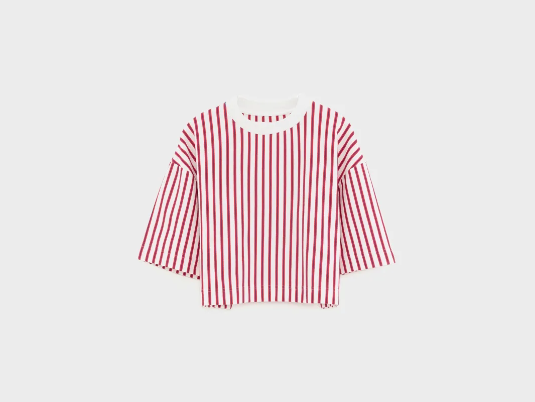 Athan cropped t-shirt (261 / G / STRIPE A) made by Bellerose